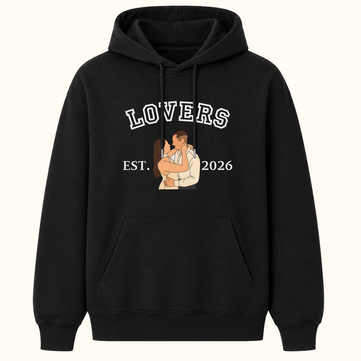 Besties Hoodie met Foto Illustratie, Jaartal en Tekst