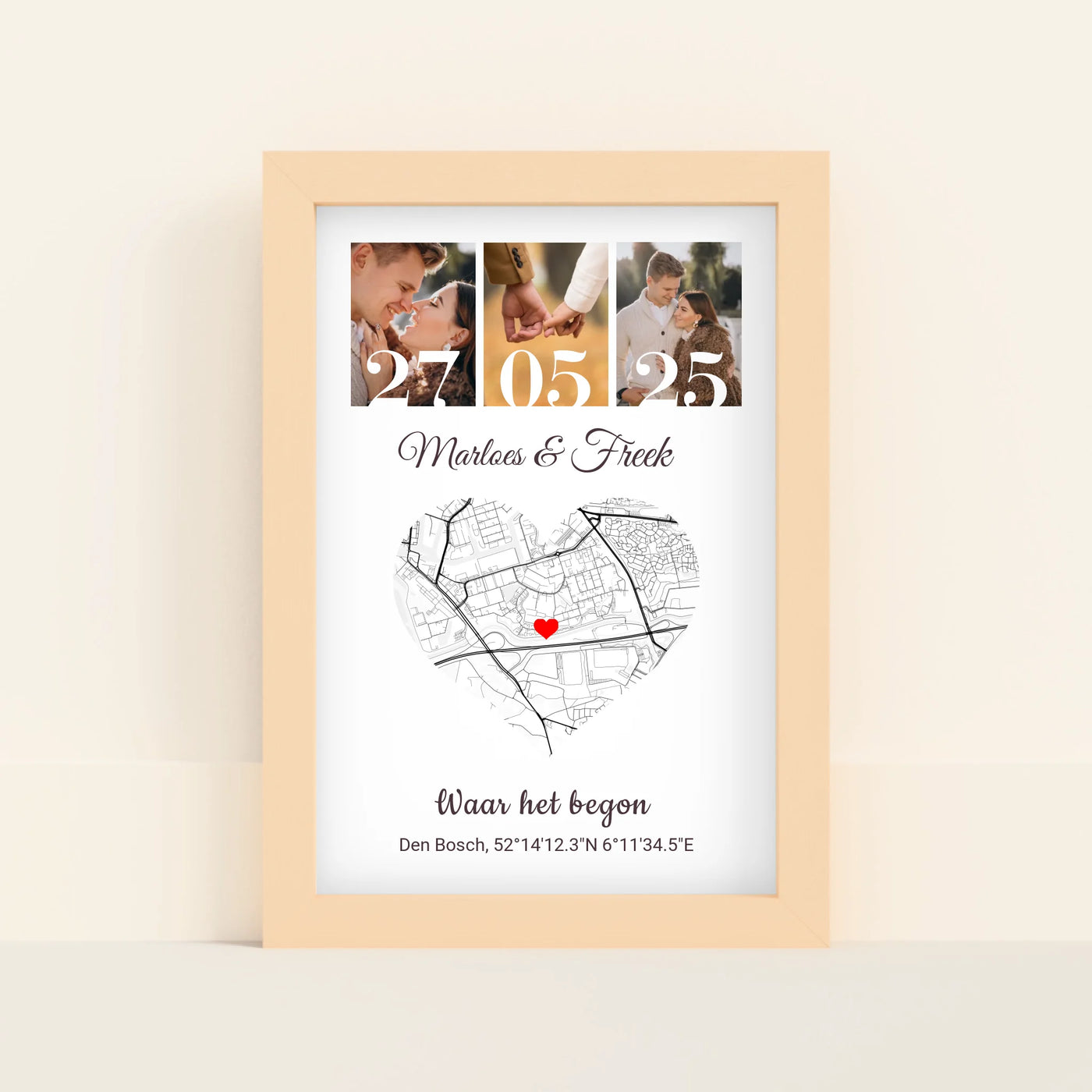 Liefdesposter met Foto, Locatie en Namen