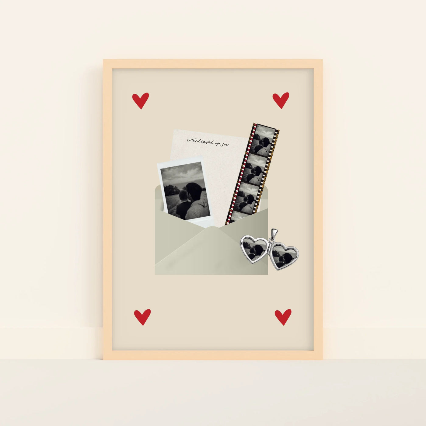Liefdesbrief Envelop Poster met Foto's en Tekst