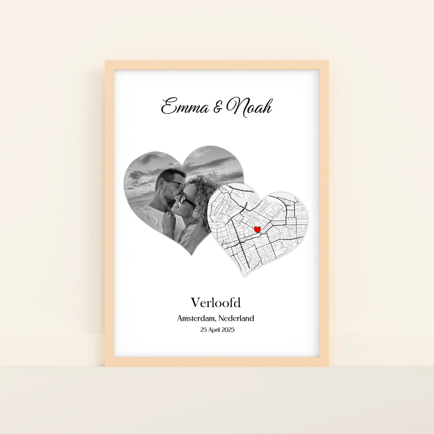 Liefdesplek Poster met Foto, Locatie en Datum