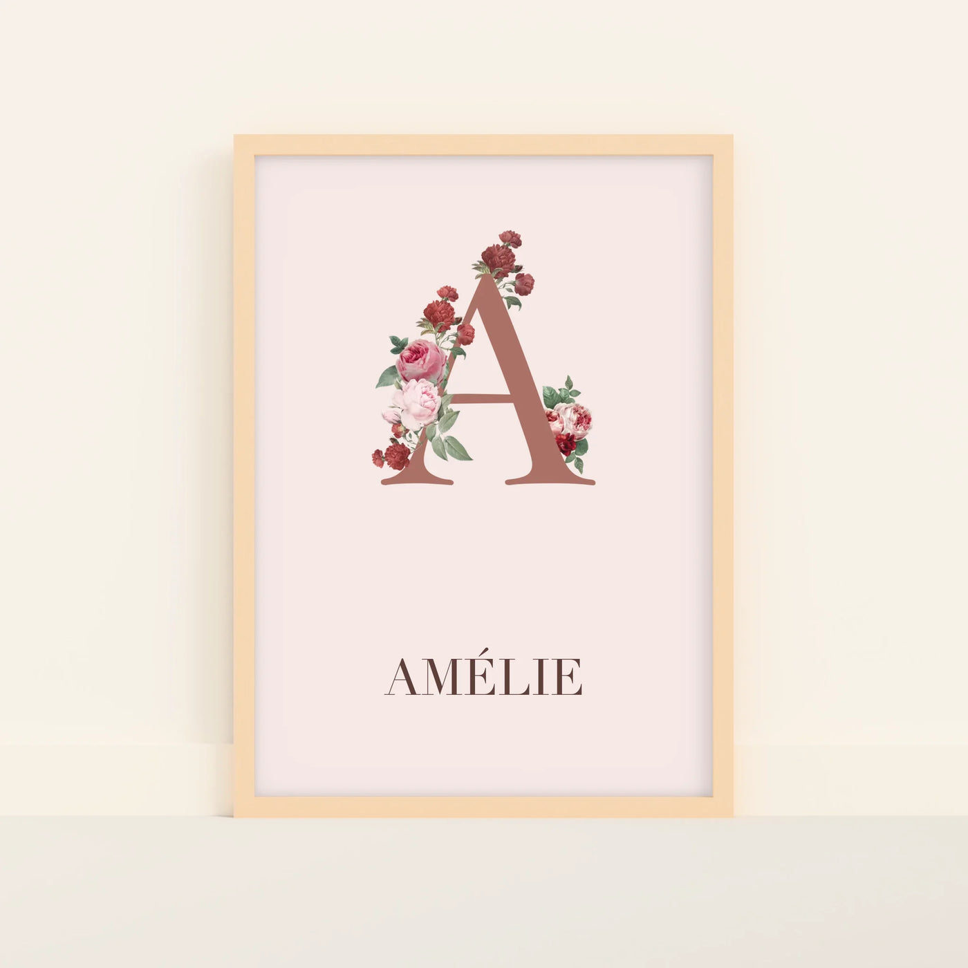 Blossom Monogram Poster met Initiaal en Naam