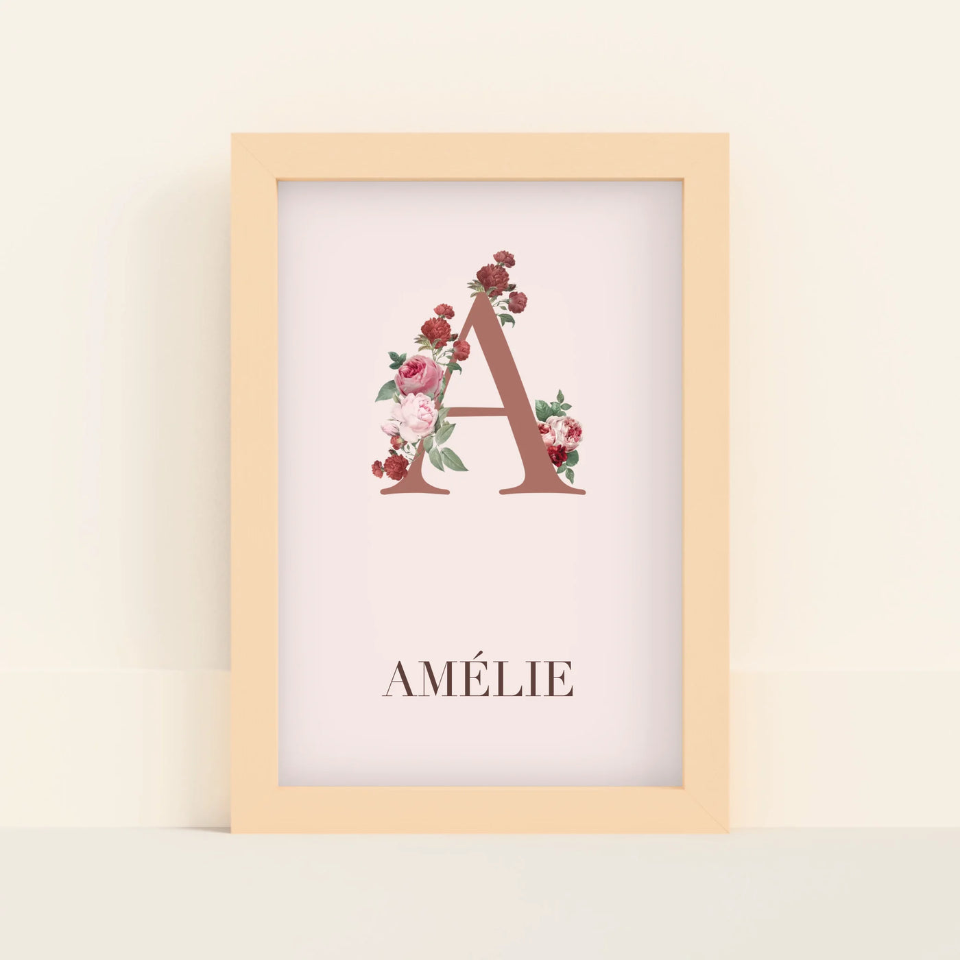 Blossom Monogram Poster met Initiaal en Naam
