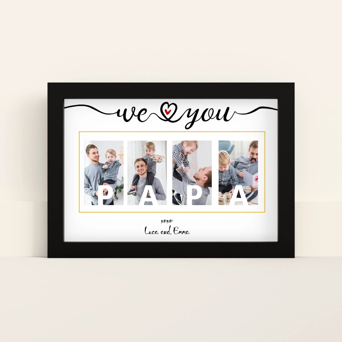We Love You Papa Poster met Foto's en Namen