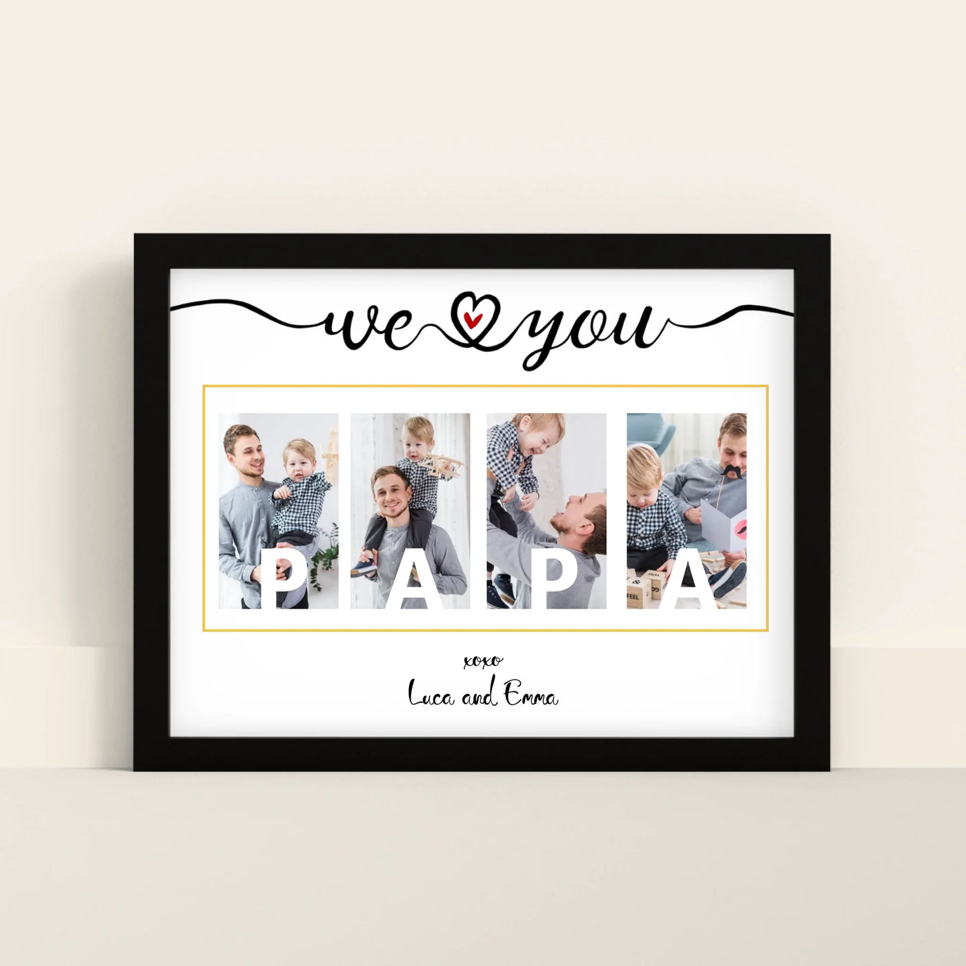 We Love You Papa Poster met Foto's en Namen