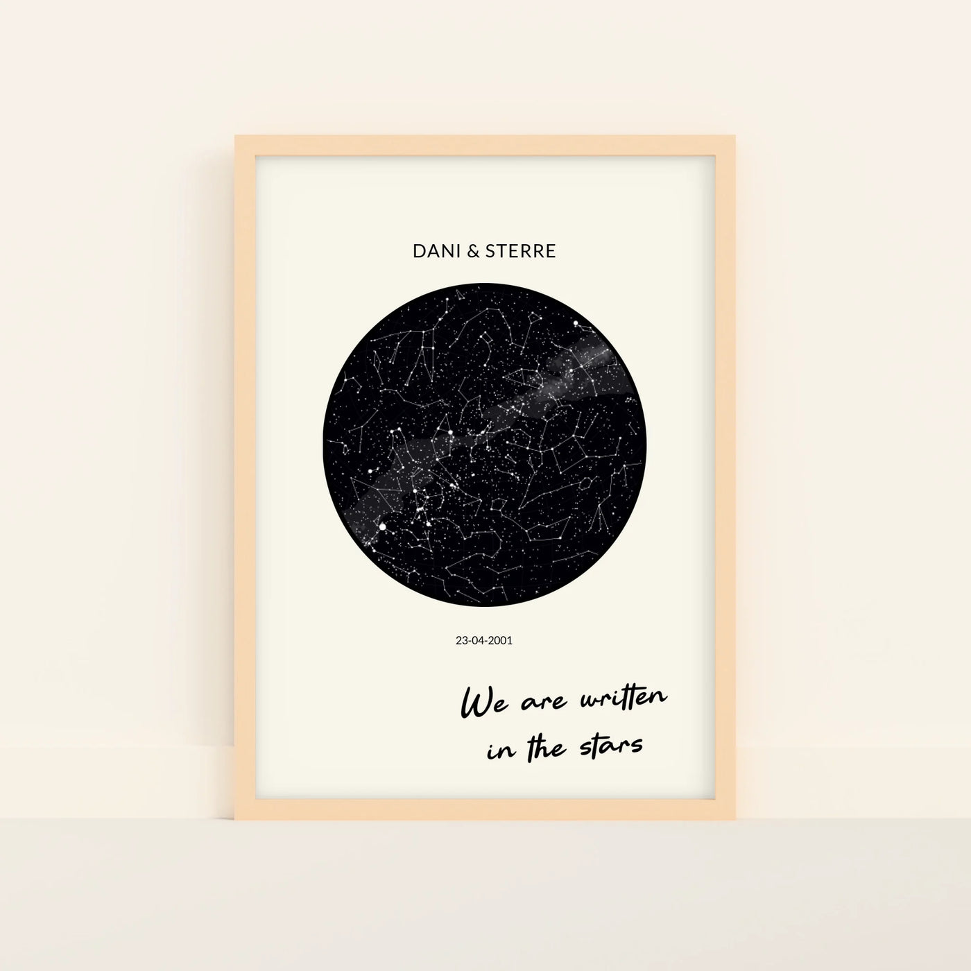 Written in the Stars Poster met Naam, Datum en Sterrenhemel