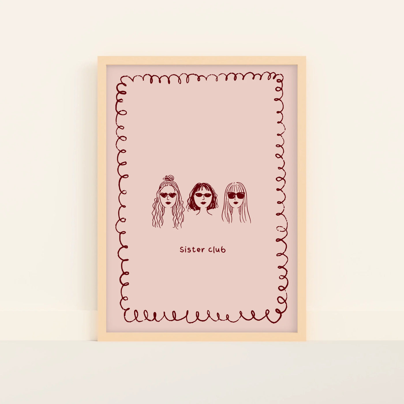 Sister Club Poster Illustraties met Drie Meiden