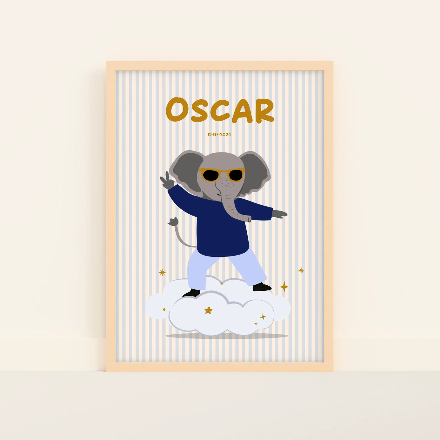 Skate Wolkje Poster met Naam en Datum