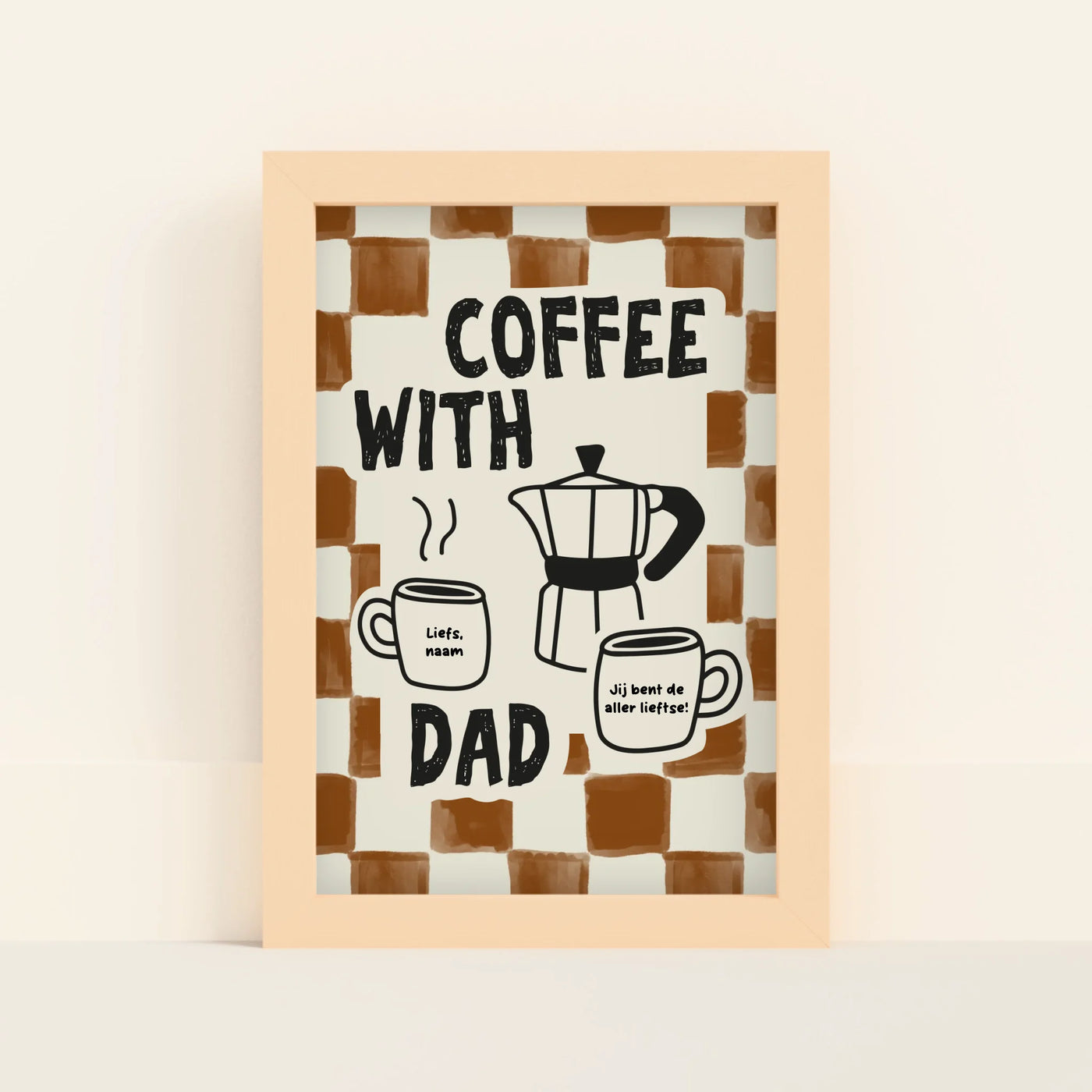 Koffie met Papa Poster met Naam en Tekst