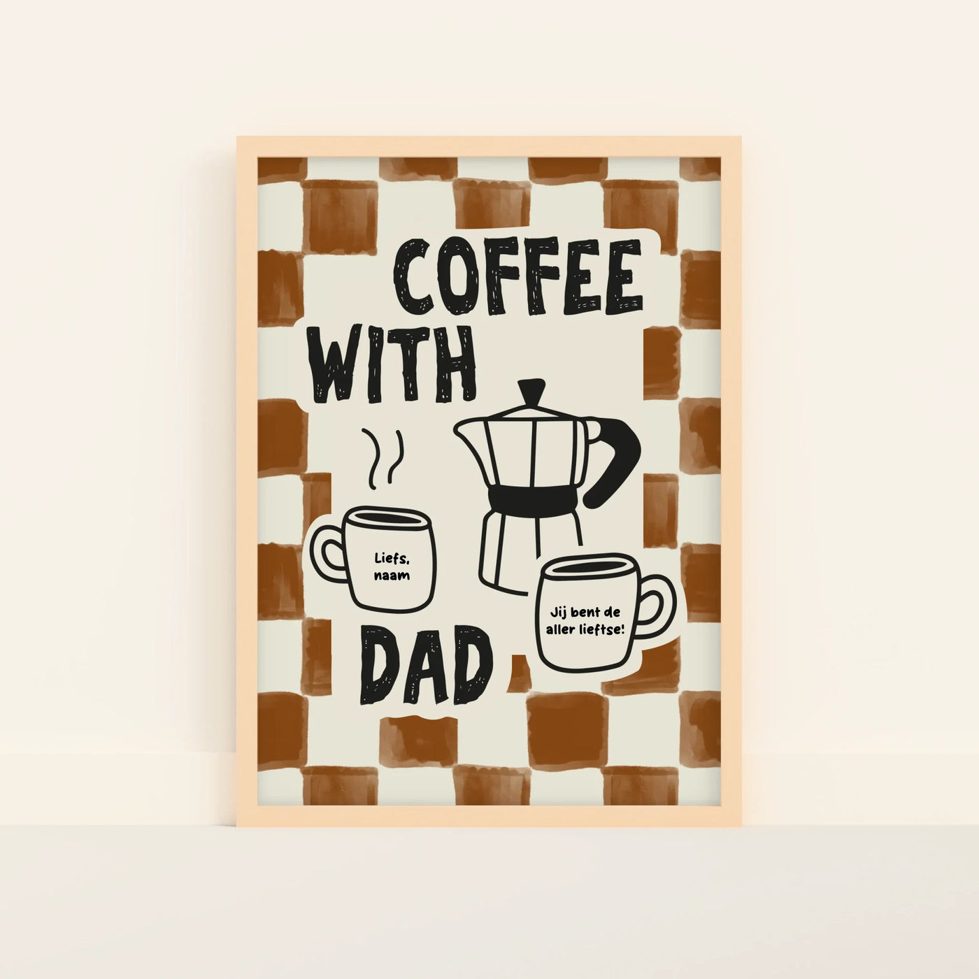 Koffie met Papa Poster met Naam en Tekst