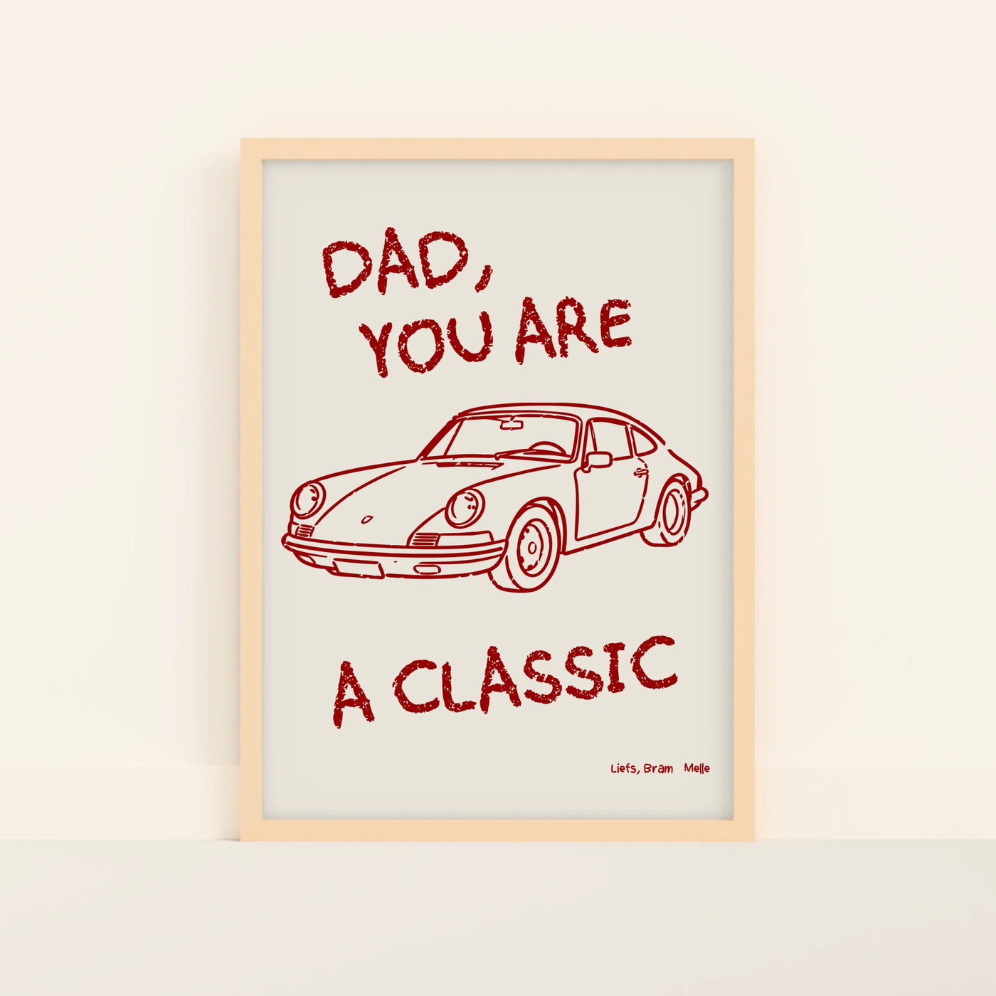 Classic Dad Poster met Vintage Auto