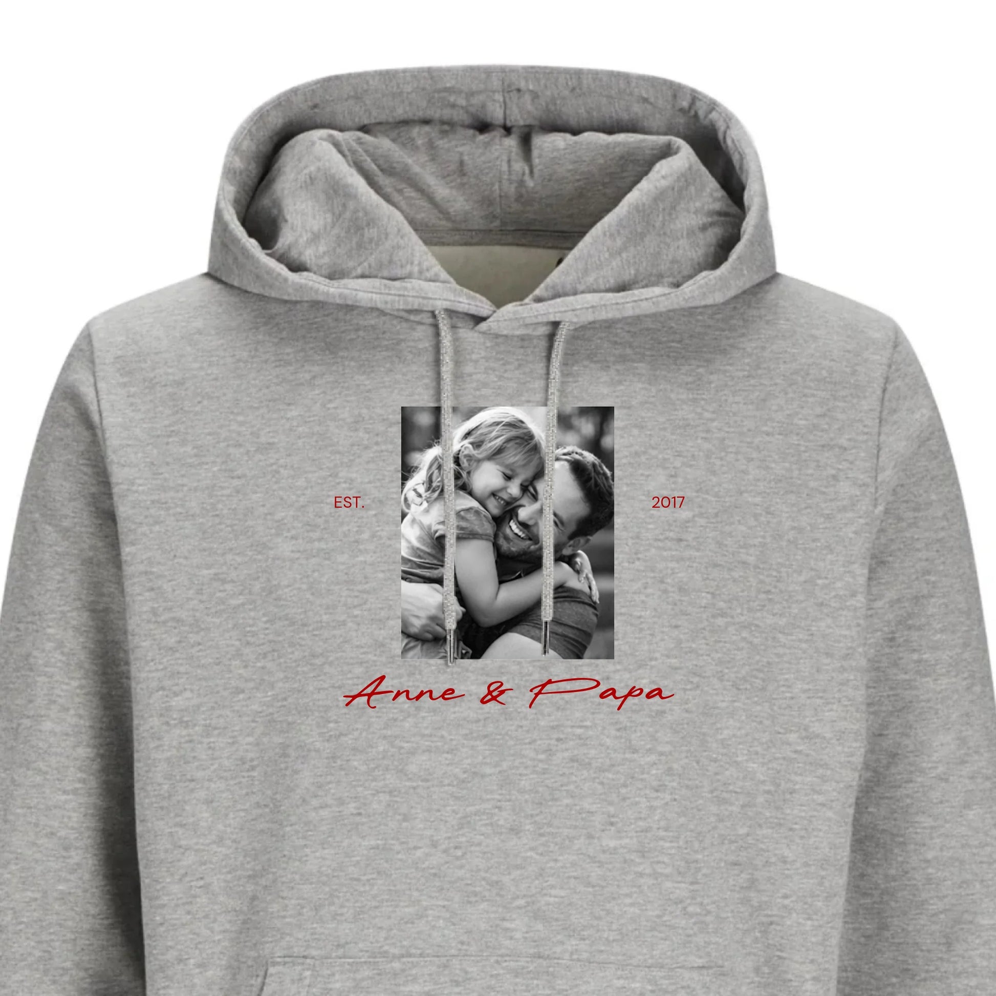 Papa en Ik Hoodie met Foto, Jaartal en Namen