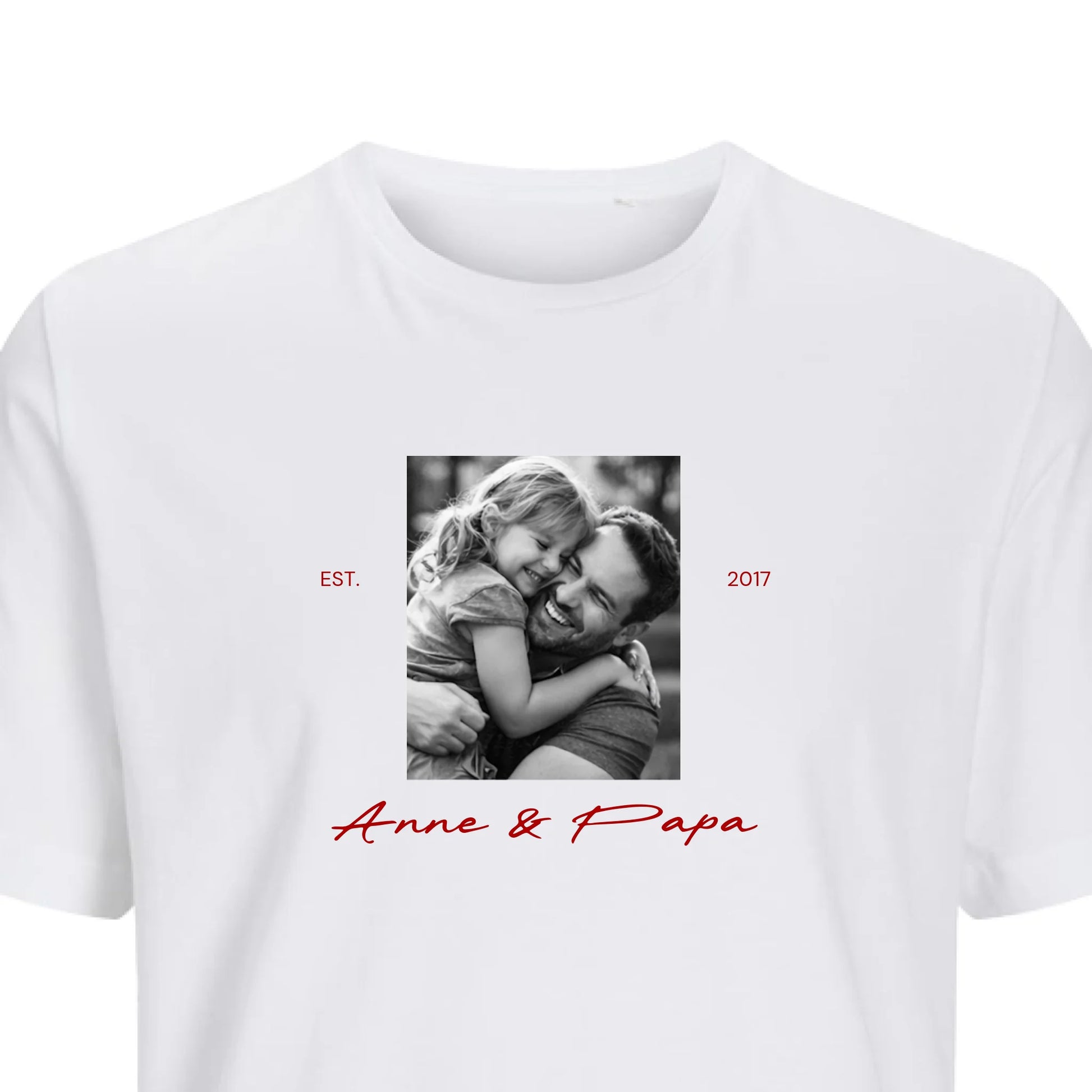 Papa en Ik T-Shirt met Foto, Jaartal en Namen