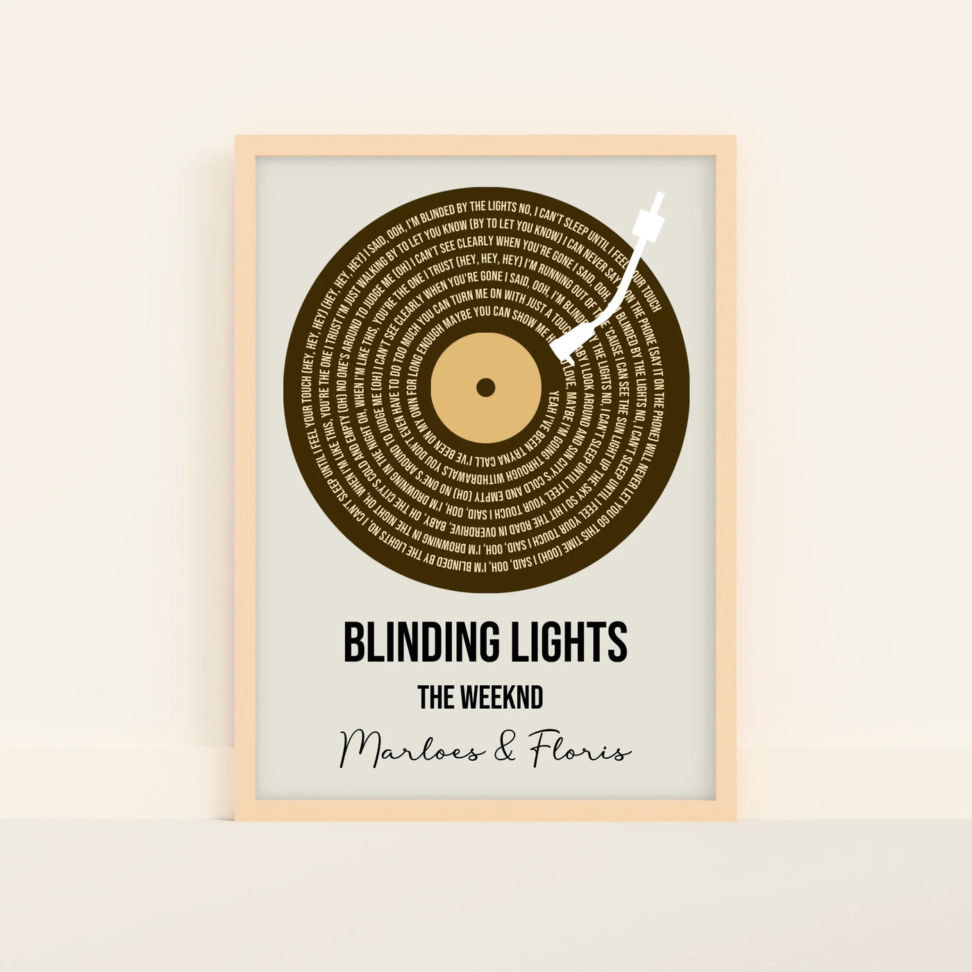 Vinyl Songtekst Poster met Songtekst en Namen