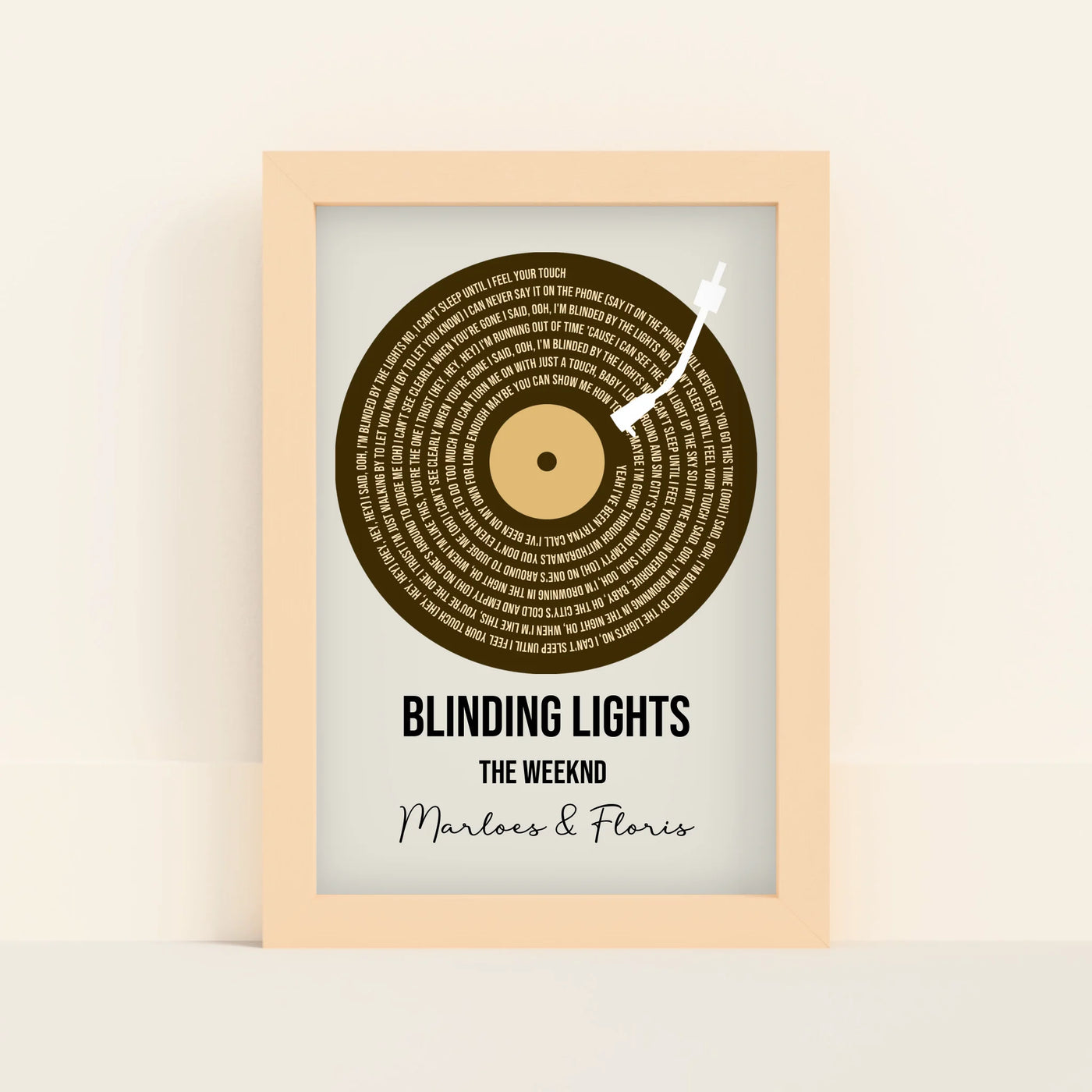 Vinyl Songtekst Poster met Songtekst en Namen