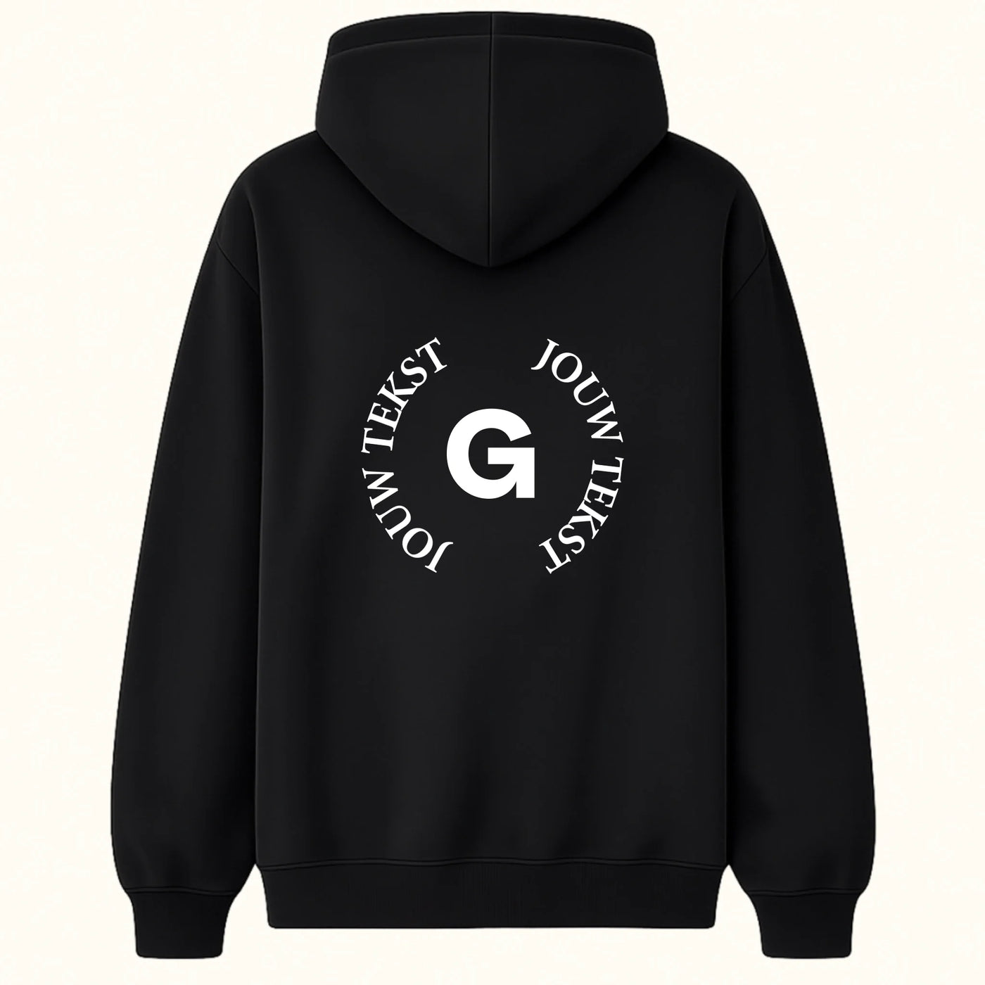 Monogram Circle Hoodie met Initiaal en Tekst