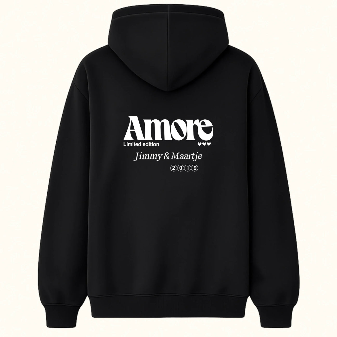 Amore Hoodie met Namen en Jaartal
