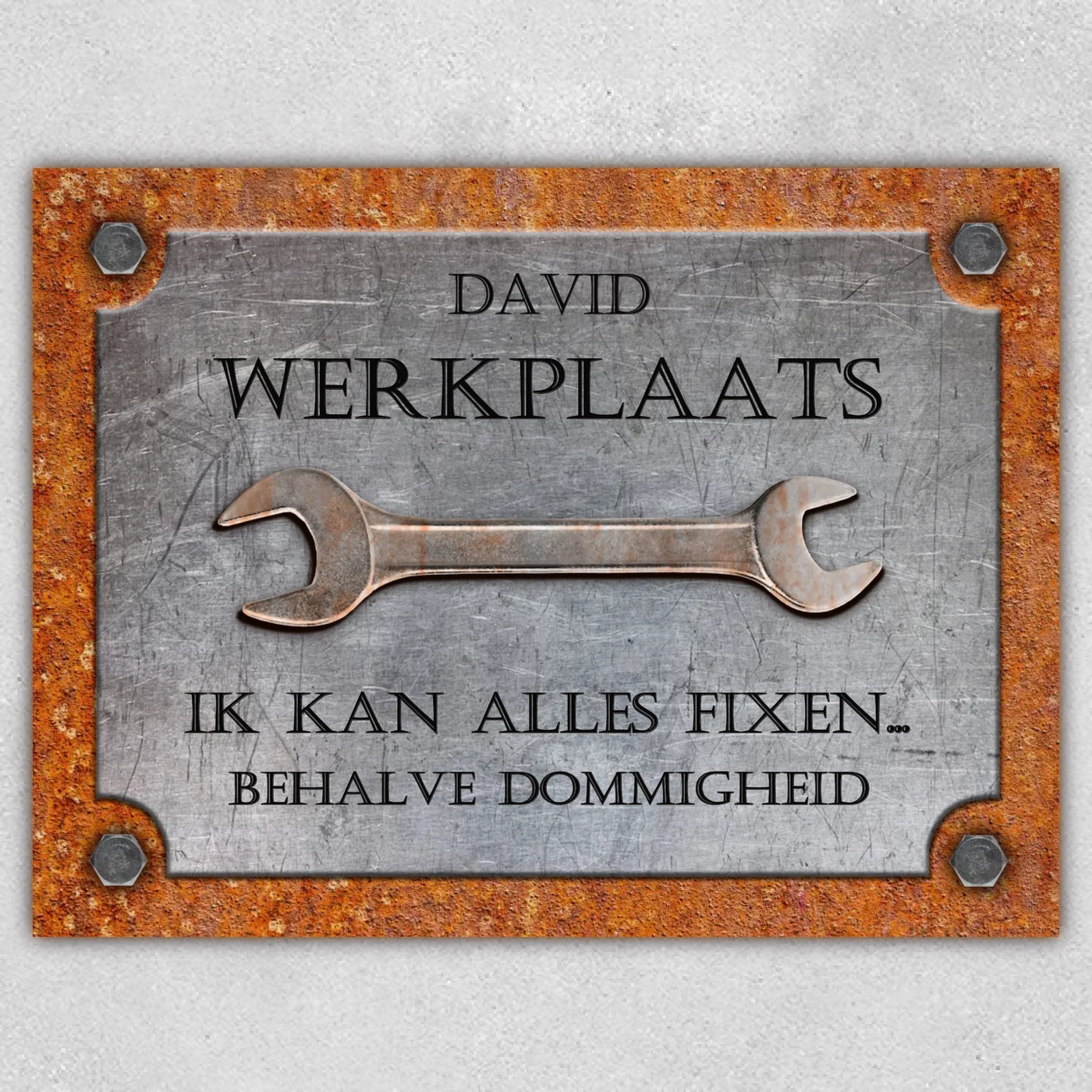 Klusheld Metallic Bord met Naam