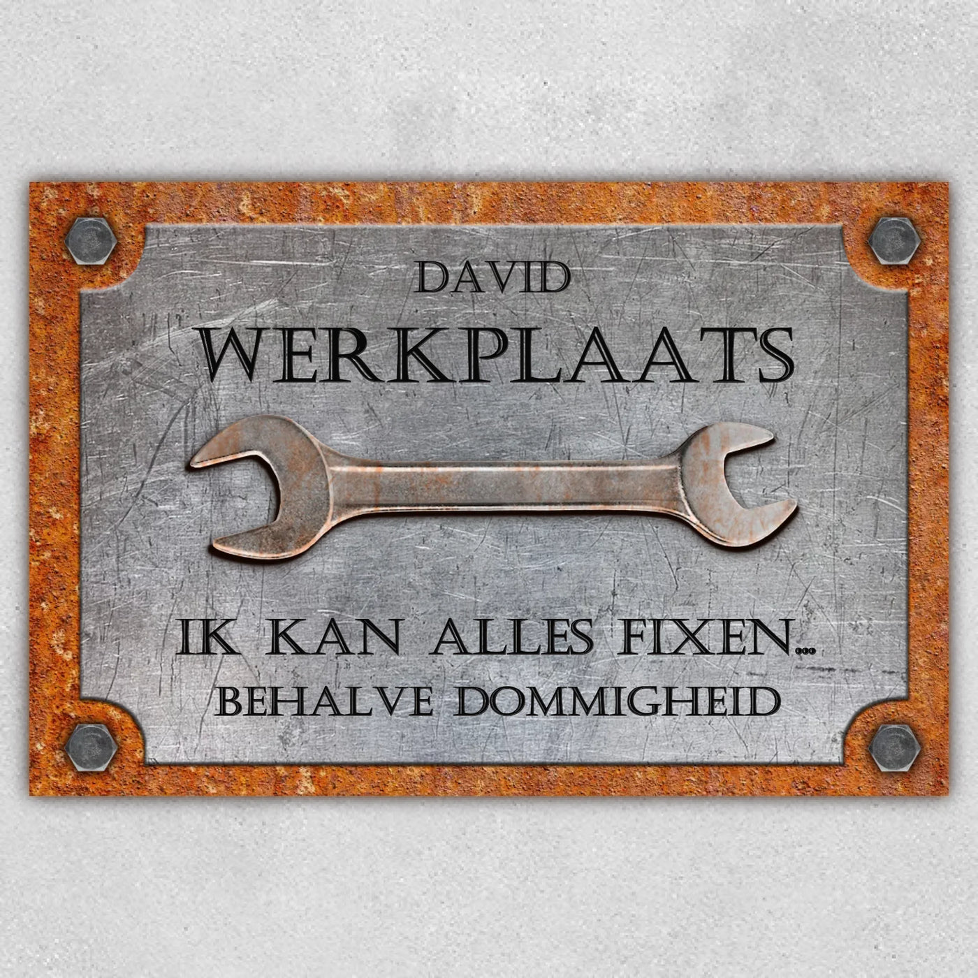 Klusheld Aluminium Bord met Naam
