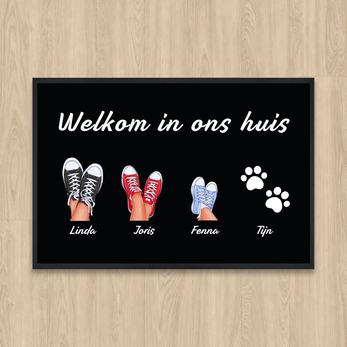 Schoenen Welkom Deurmat (Droogloopmat) met Namen