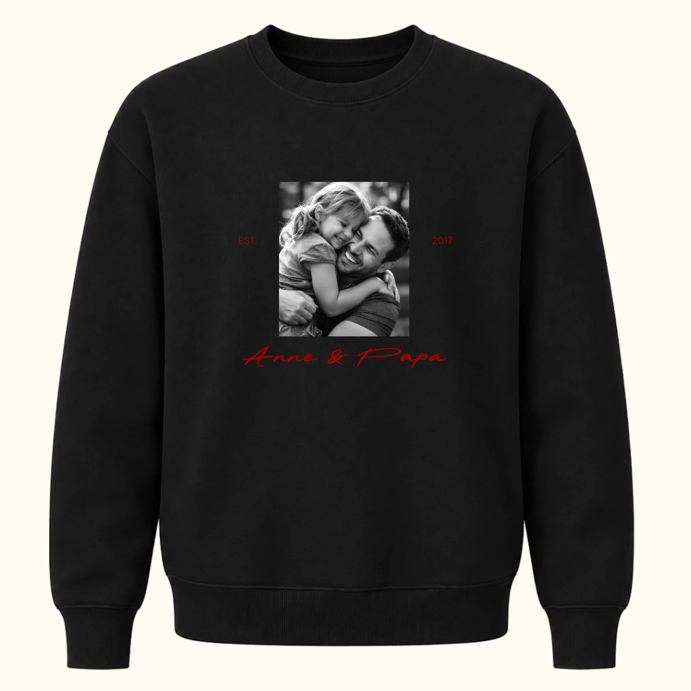 Papa en Ik Sweater met Foto, Jaartal en Namen