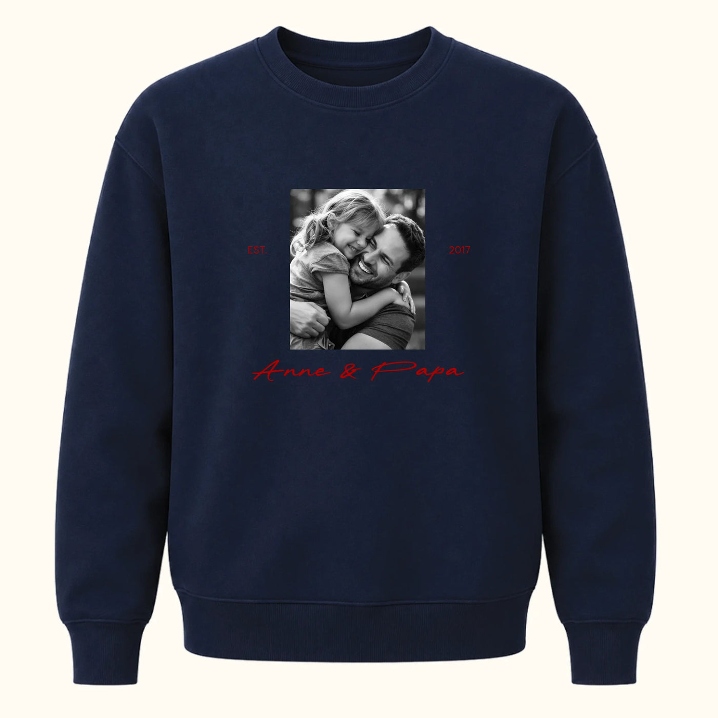 Papa en Ik Sweater met Foto, Jaartal en Namen