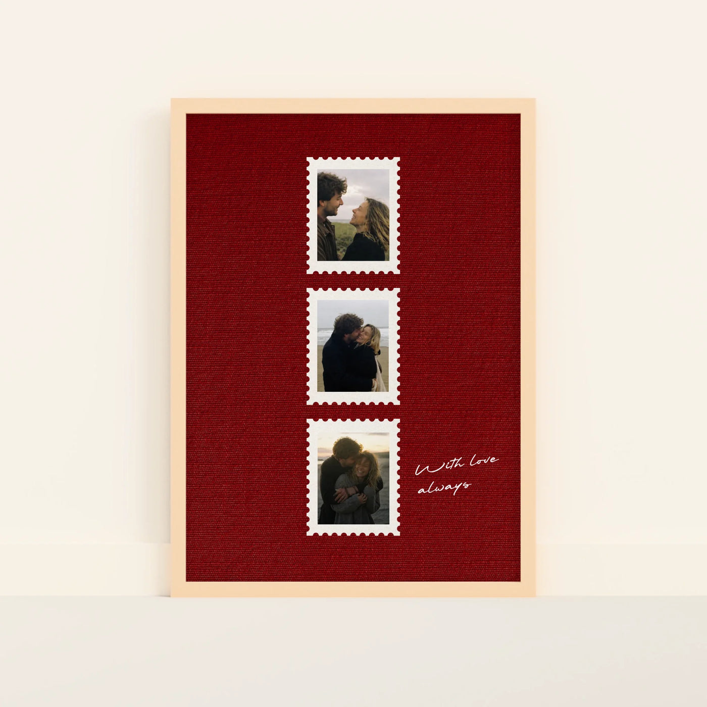 With Love Poster Postzegels op Linnen Print met Foto's