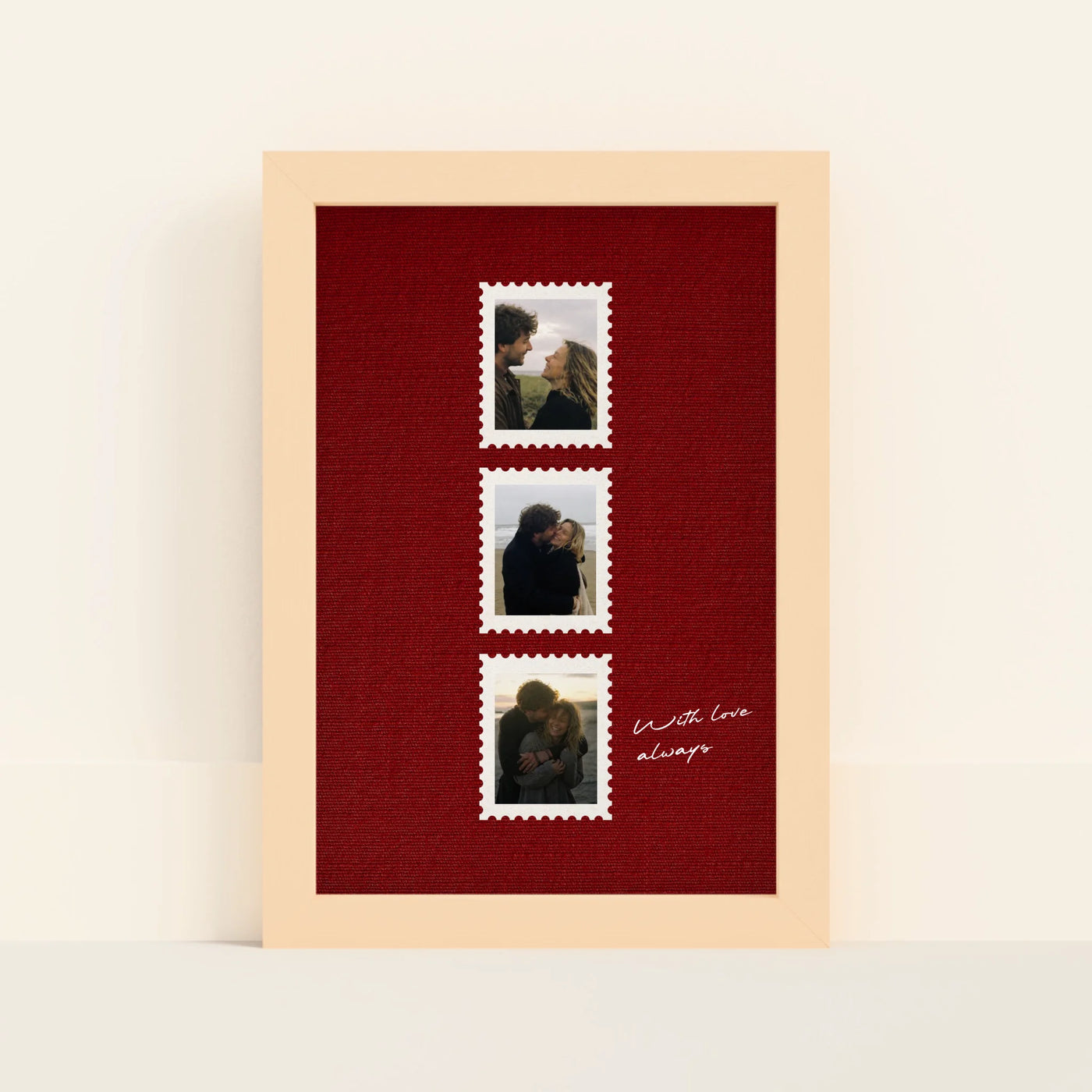 With Love Poster Postzegels op Linnen Print met Foto's