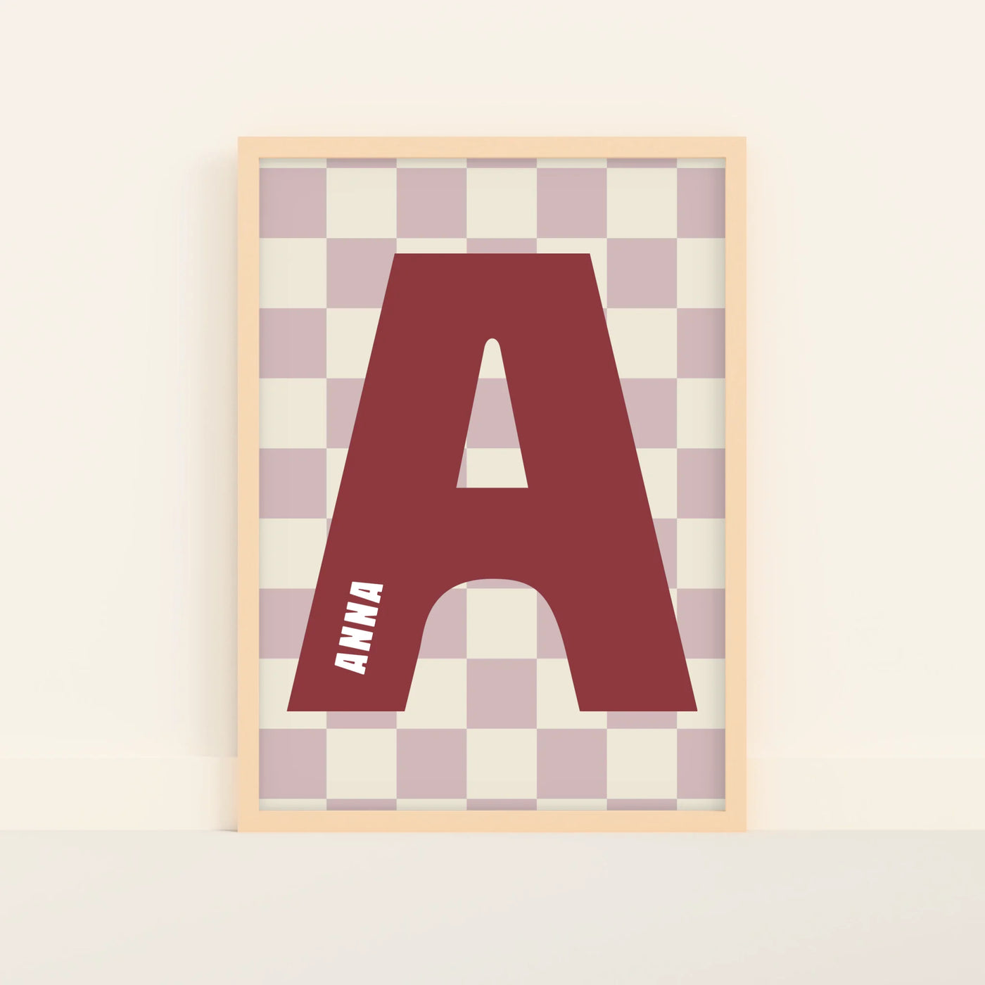 Monogram Poster met Kleurrijk Blokpatroon