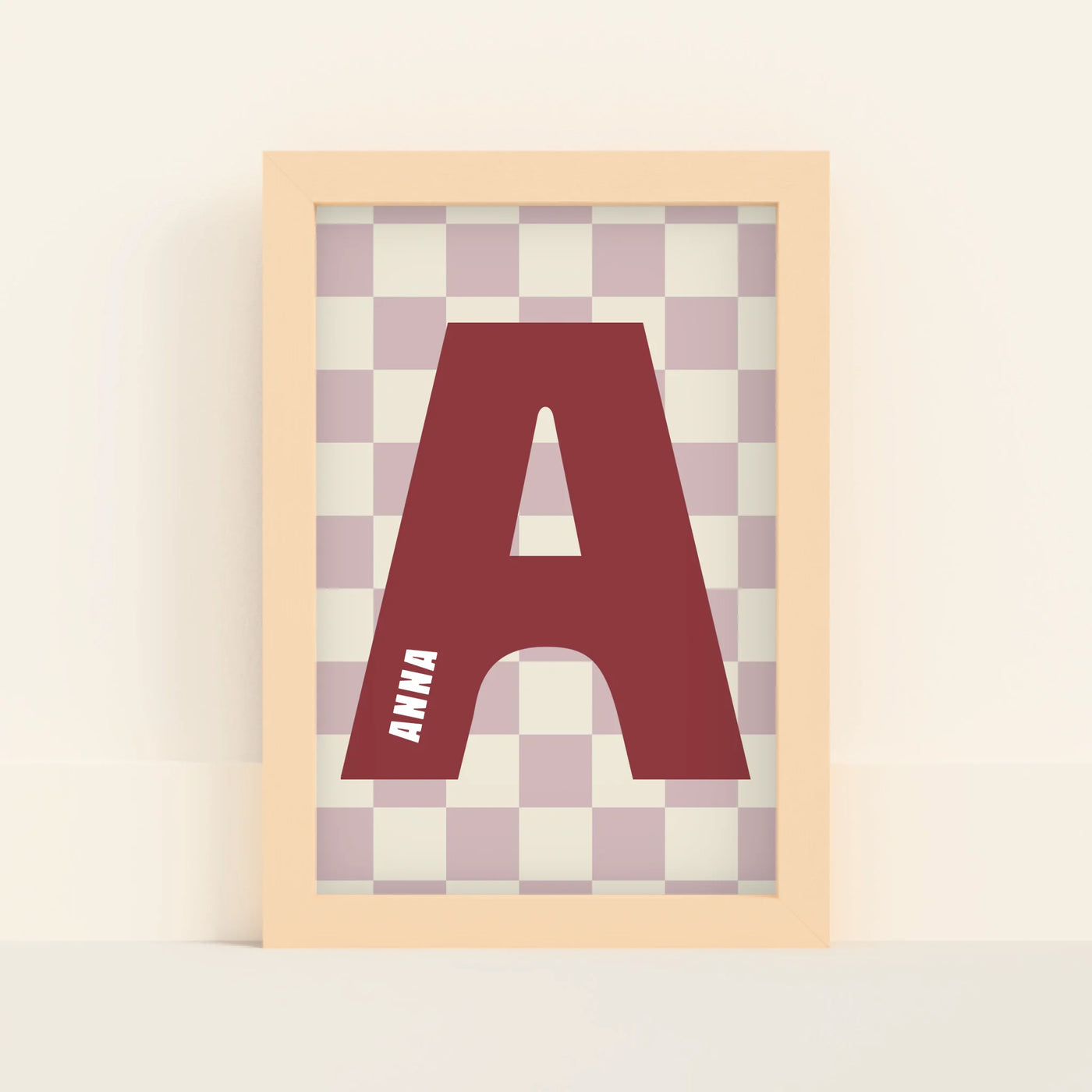 Monogram Poster met Kleurrijk Blokpatroon