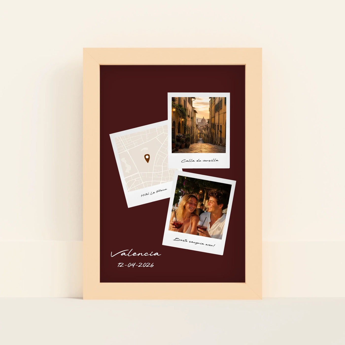 Polaroid Vakantie Poster met Locatie, Foto's en Tekst