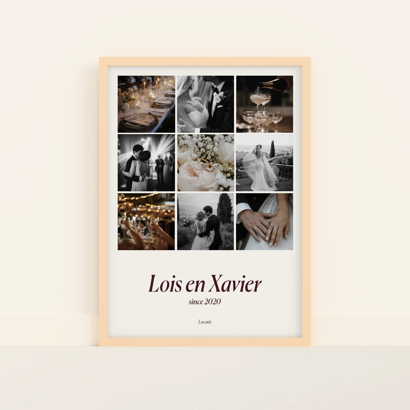 Trouwmomenten Poster met Foto's, Namen en Tekst