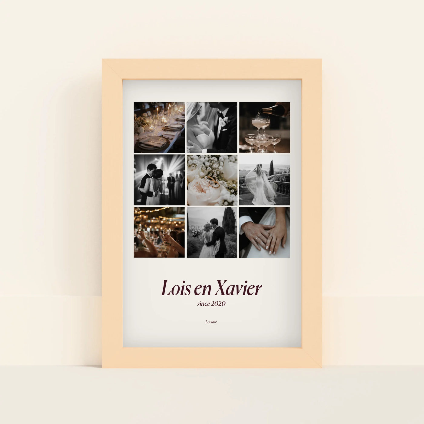 Trouwmomenten Poster met Foto's, Namen en Tekst