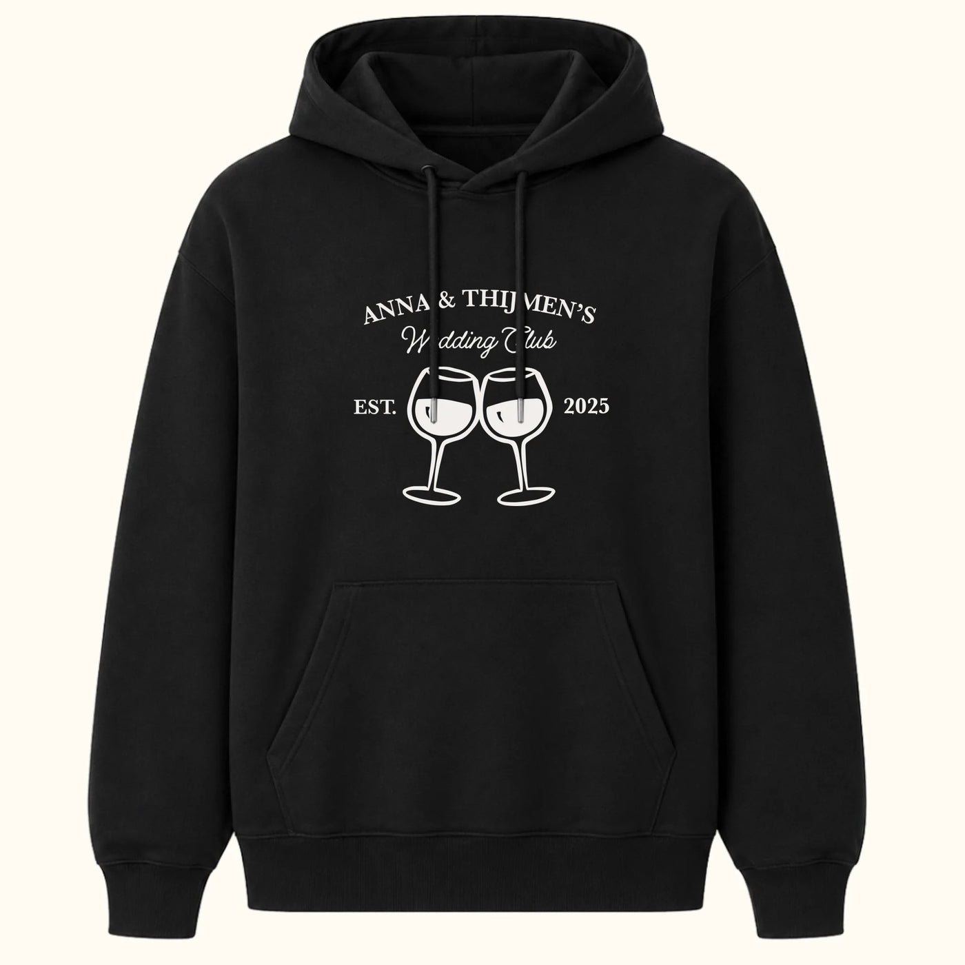 Wedding Club Hoodie met Namen en Jaartal