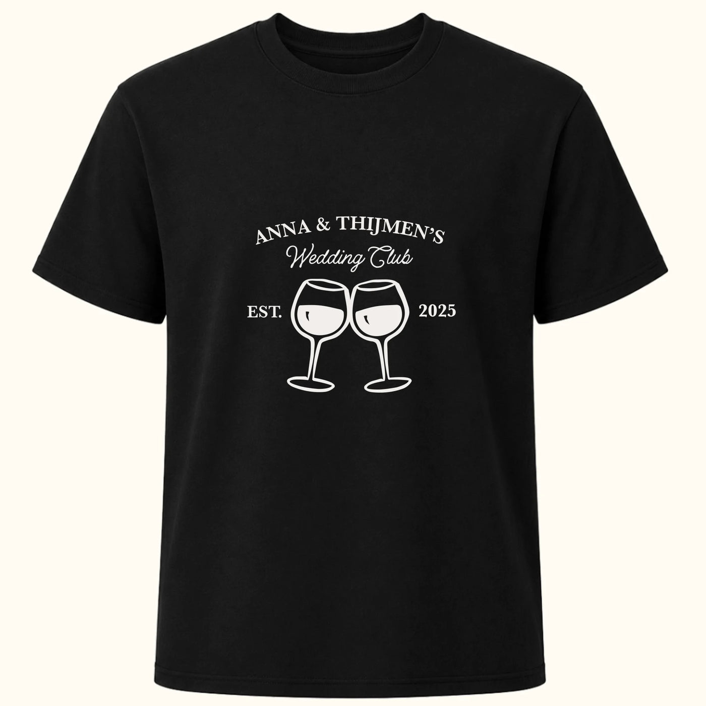 Wedding Club T-shirt met Namen en Jaartal