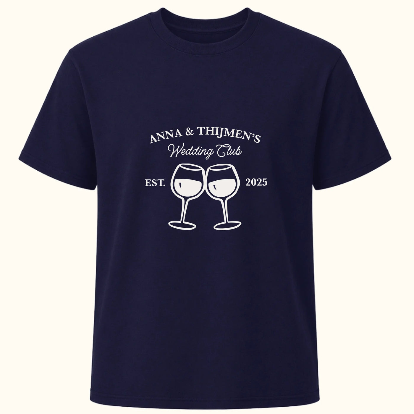 Wedding Club T-shirt met Namen en Jaartal