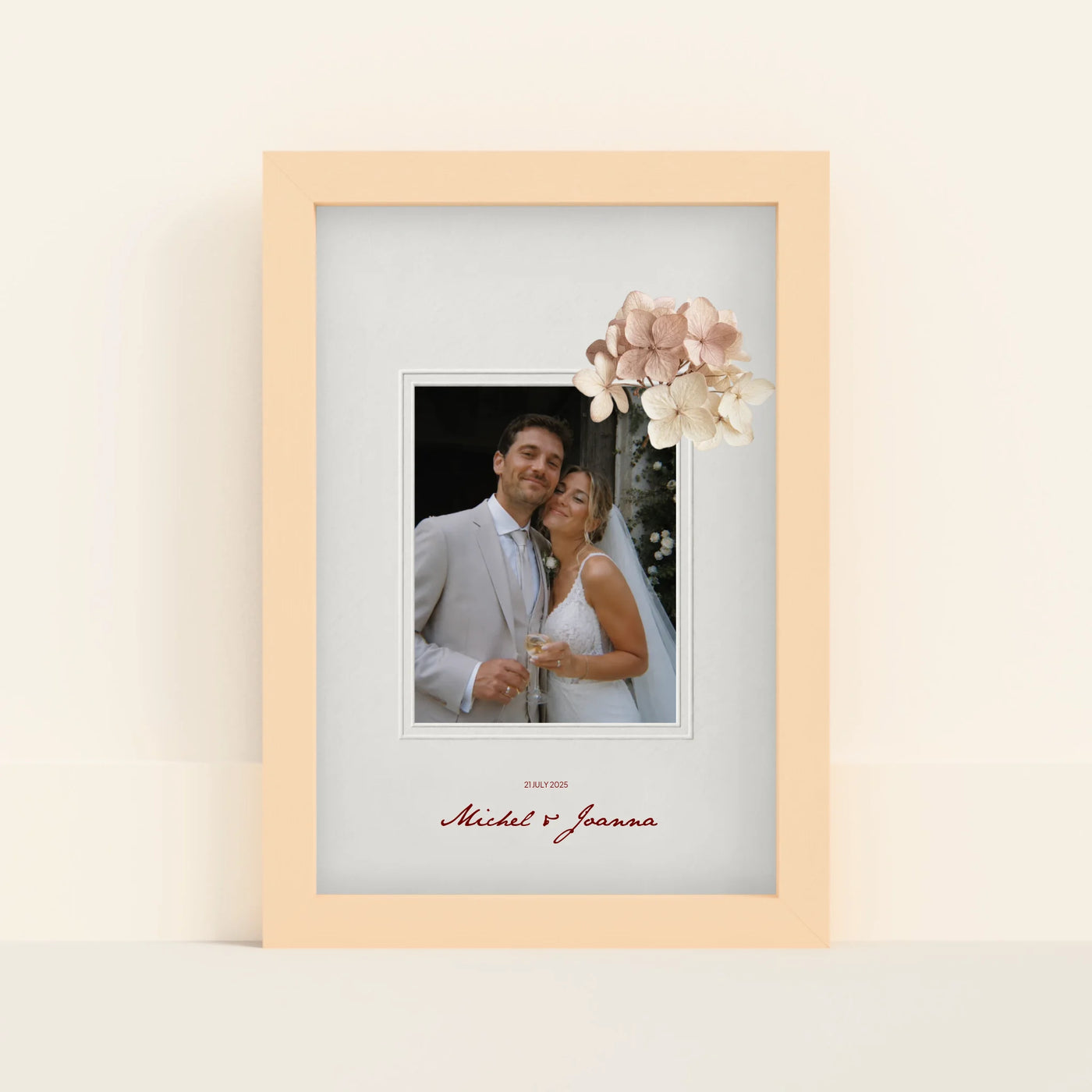 Petals Poster met Foto, Namen en Datum