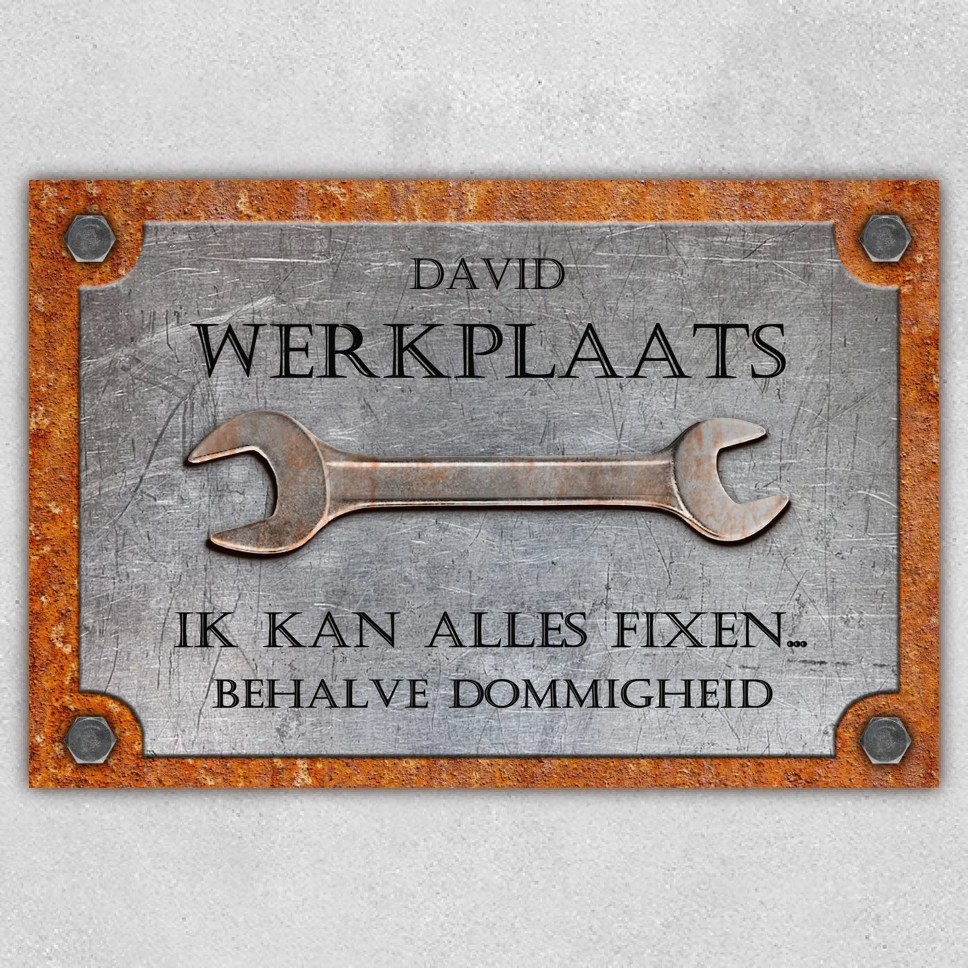 Klusheld Metallic Bord met Naam