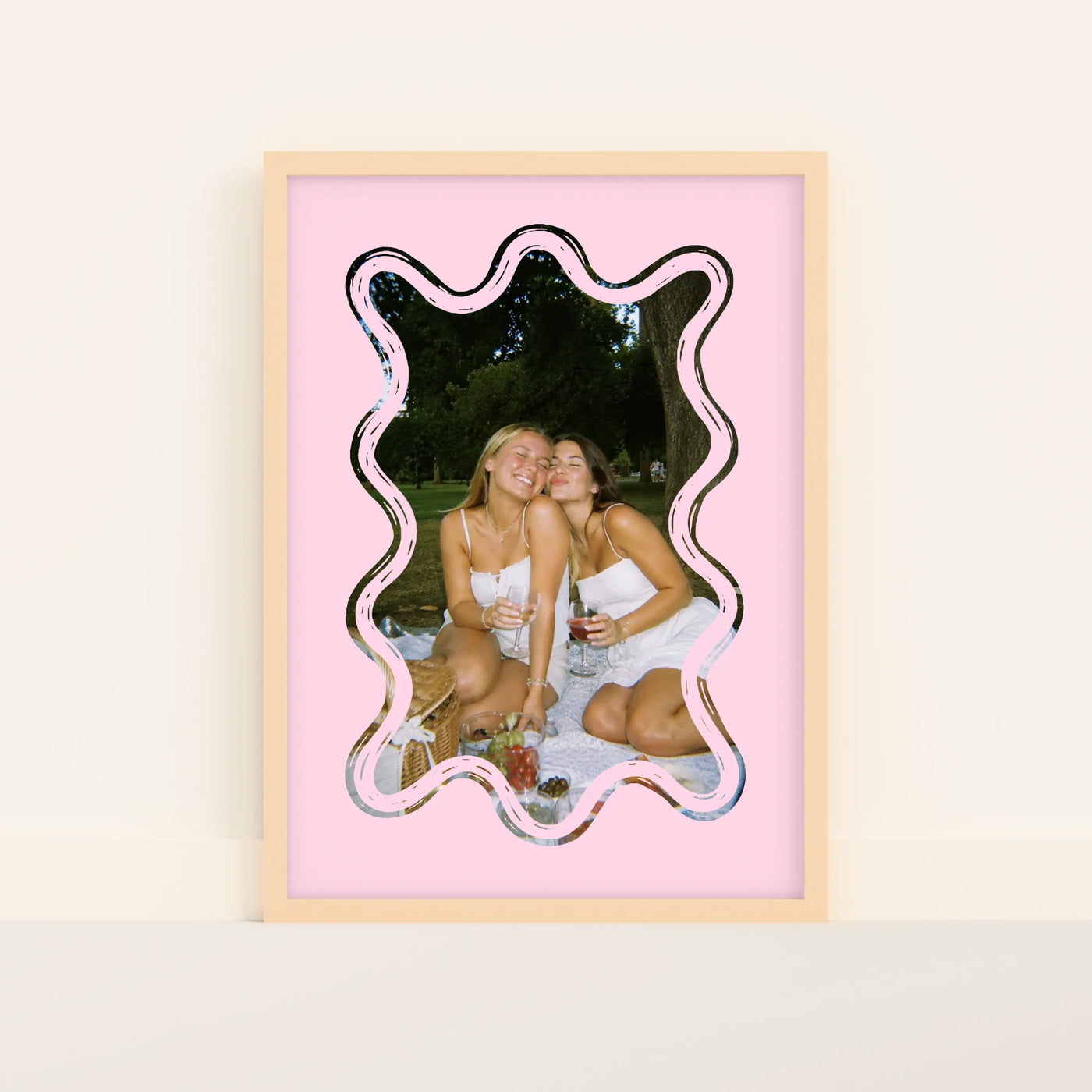 Wavy Poster met Foto en Kleurrijk Golvend Kader
