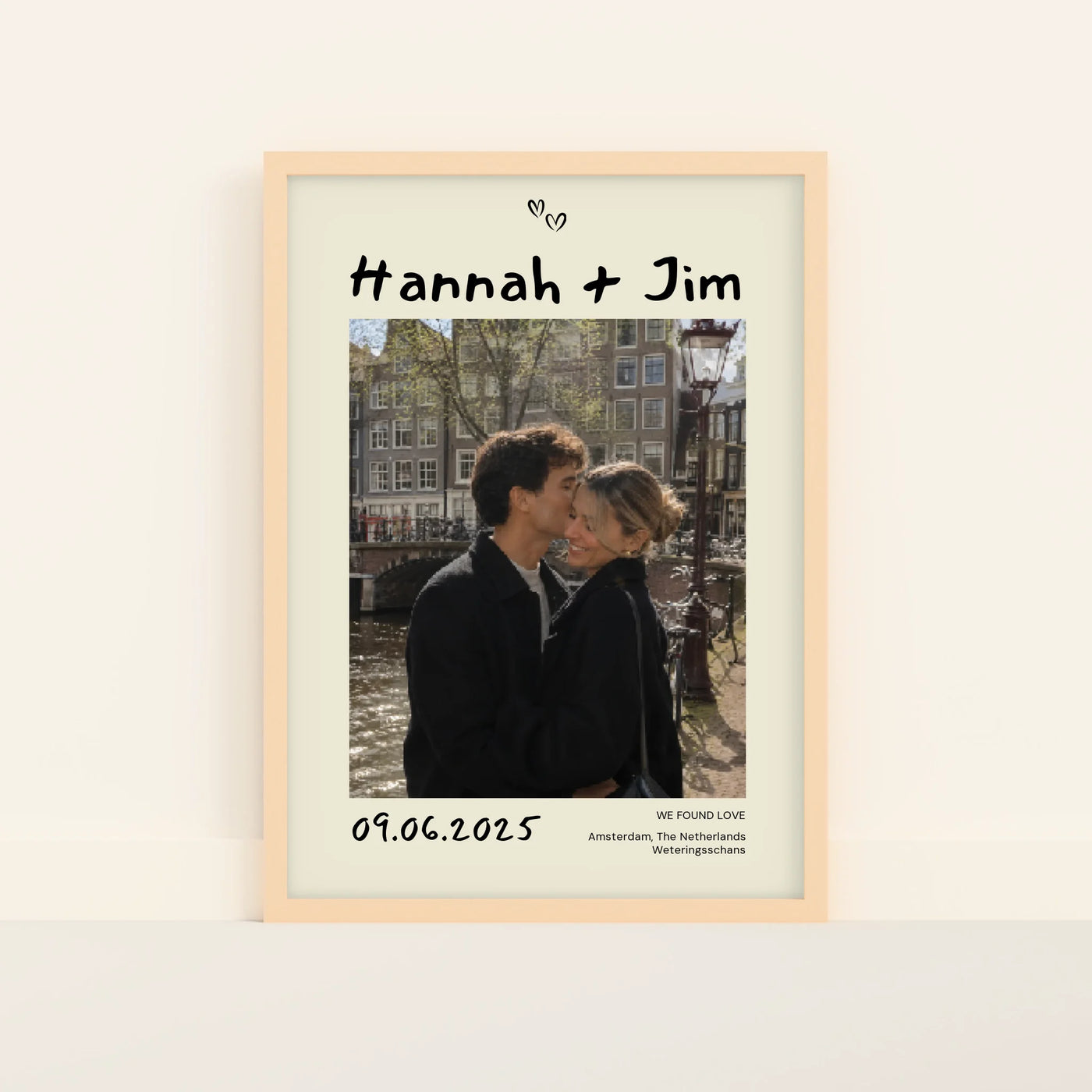 We Found Love Poster met Foto, Naam en Datum