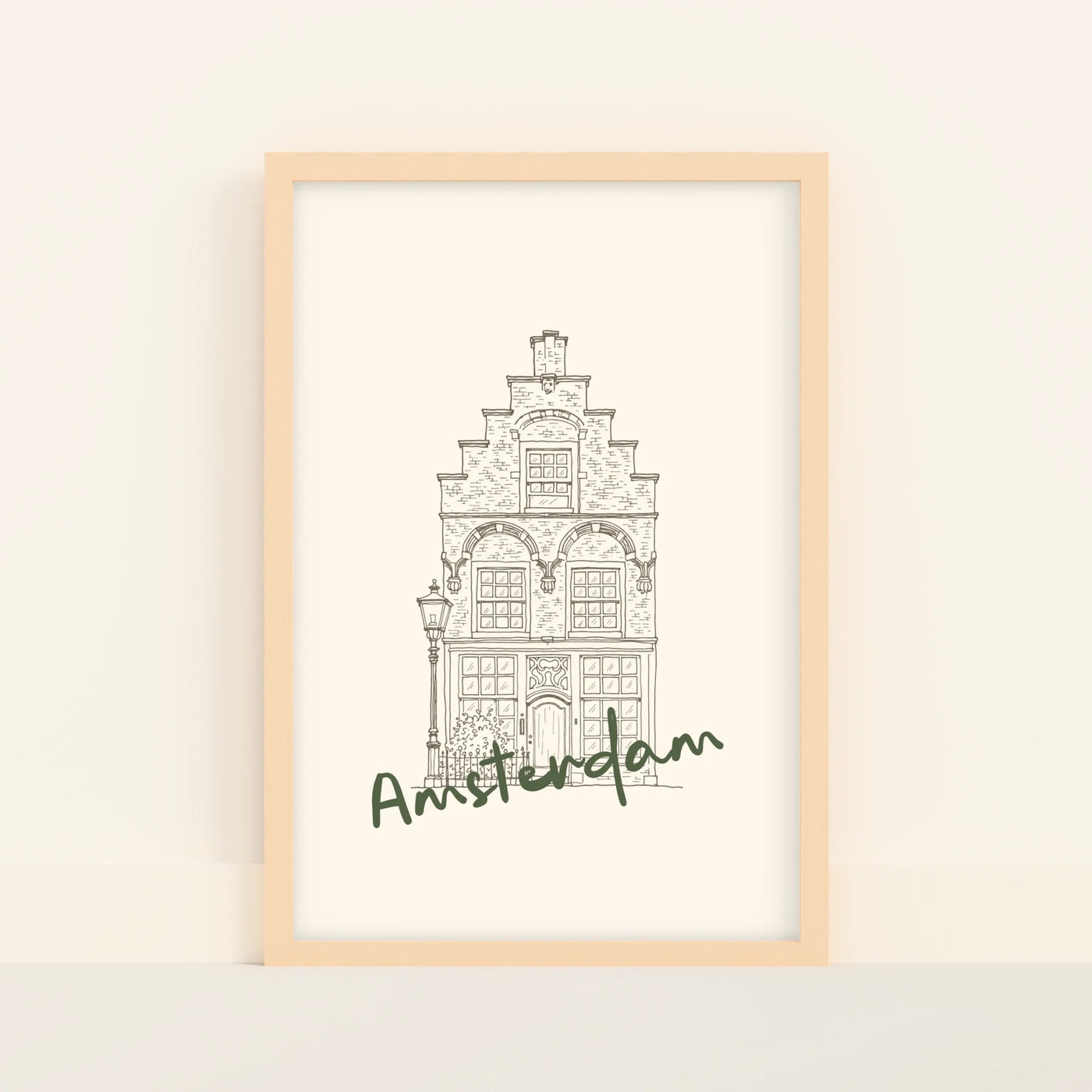 Line Art Poster met Eigen Huis Illustratie
