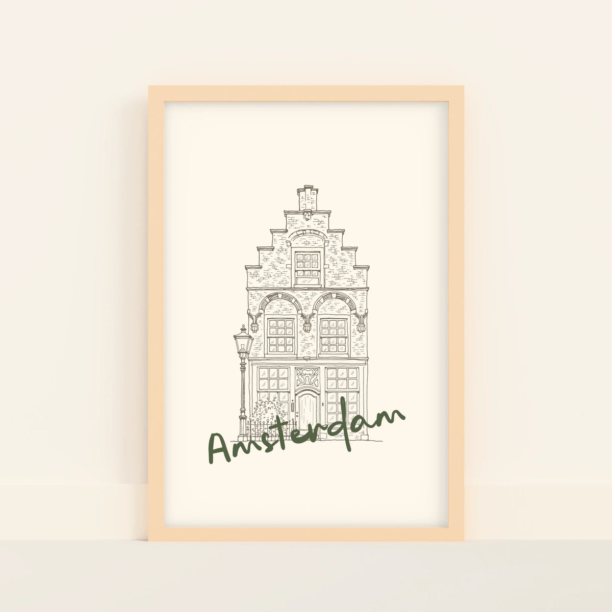 Line Art Poster met Eigen Huis Illustratie