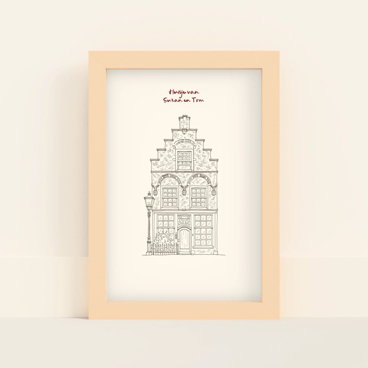Line Art Poster met Eigen Huis Illustratie