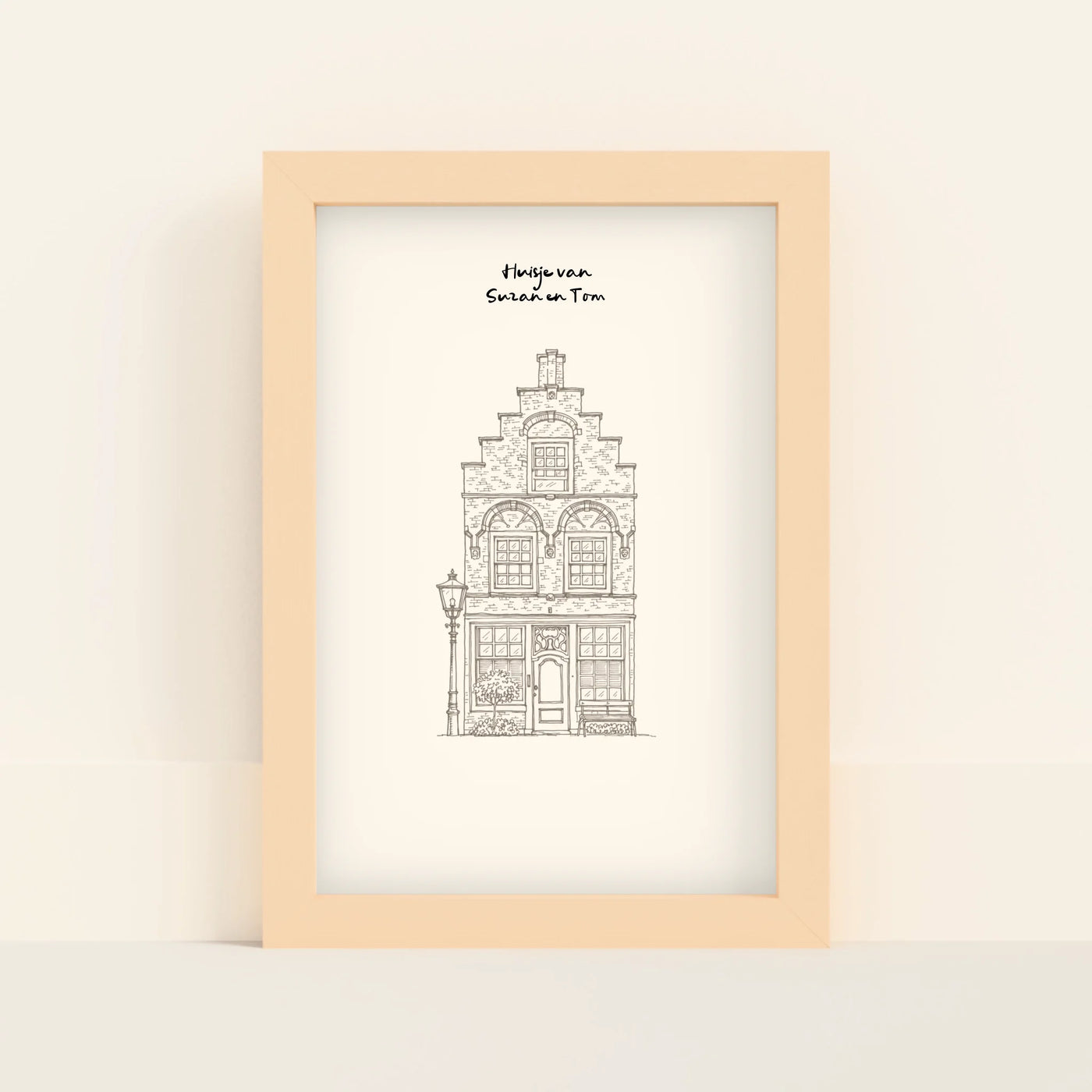 Line Art Poster met Eigen Huis Illustratie
