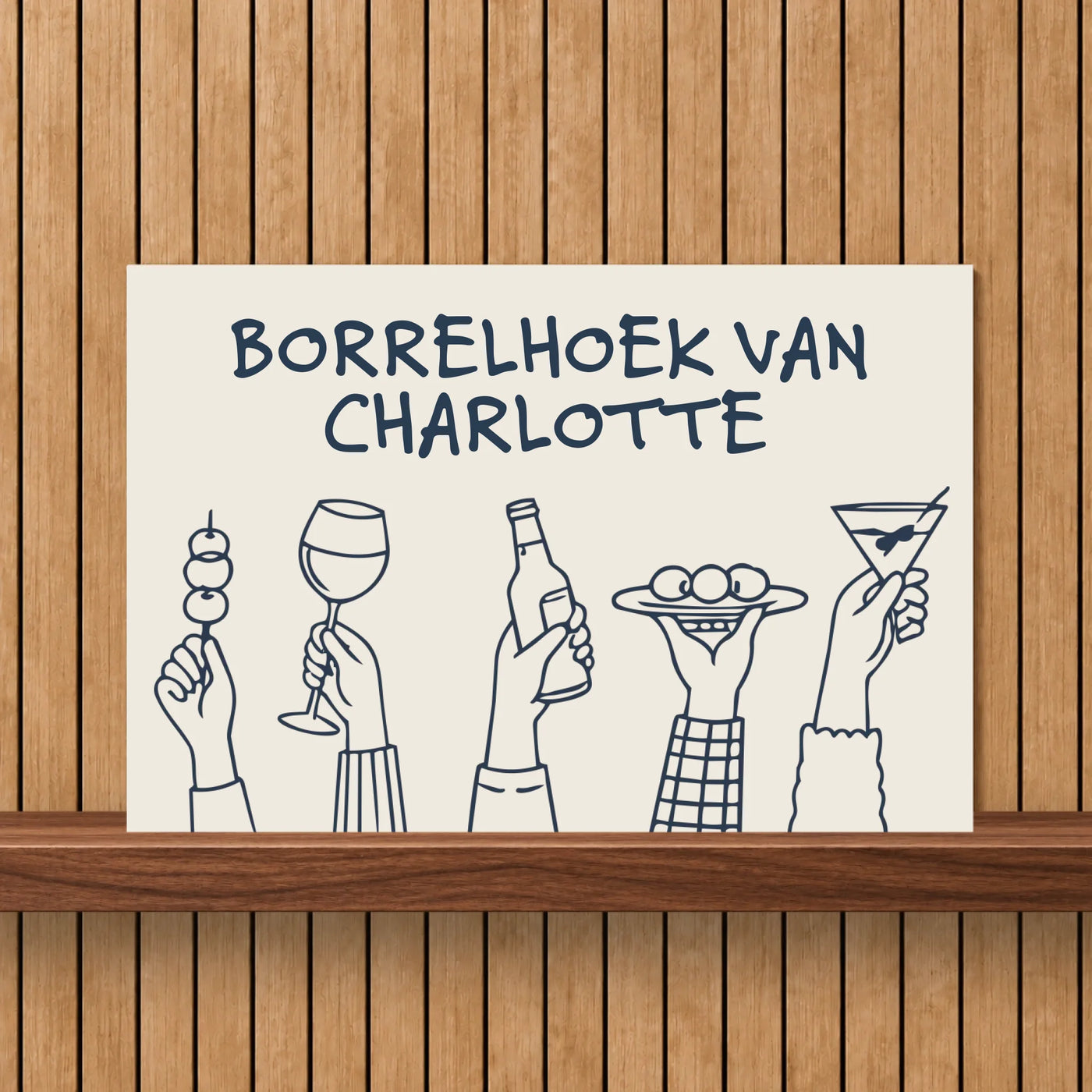 Borrelhoek Aluminium Bord met Naam