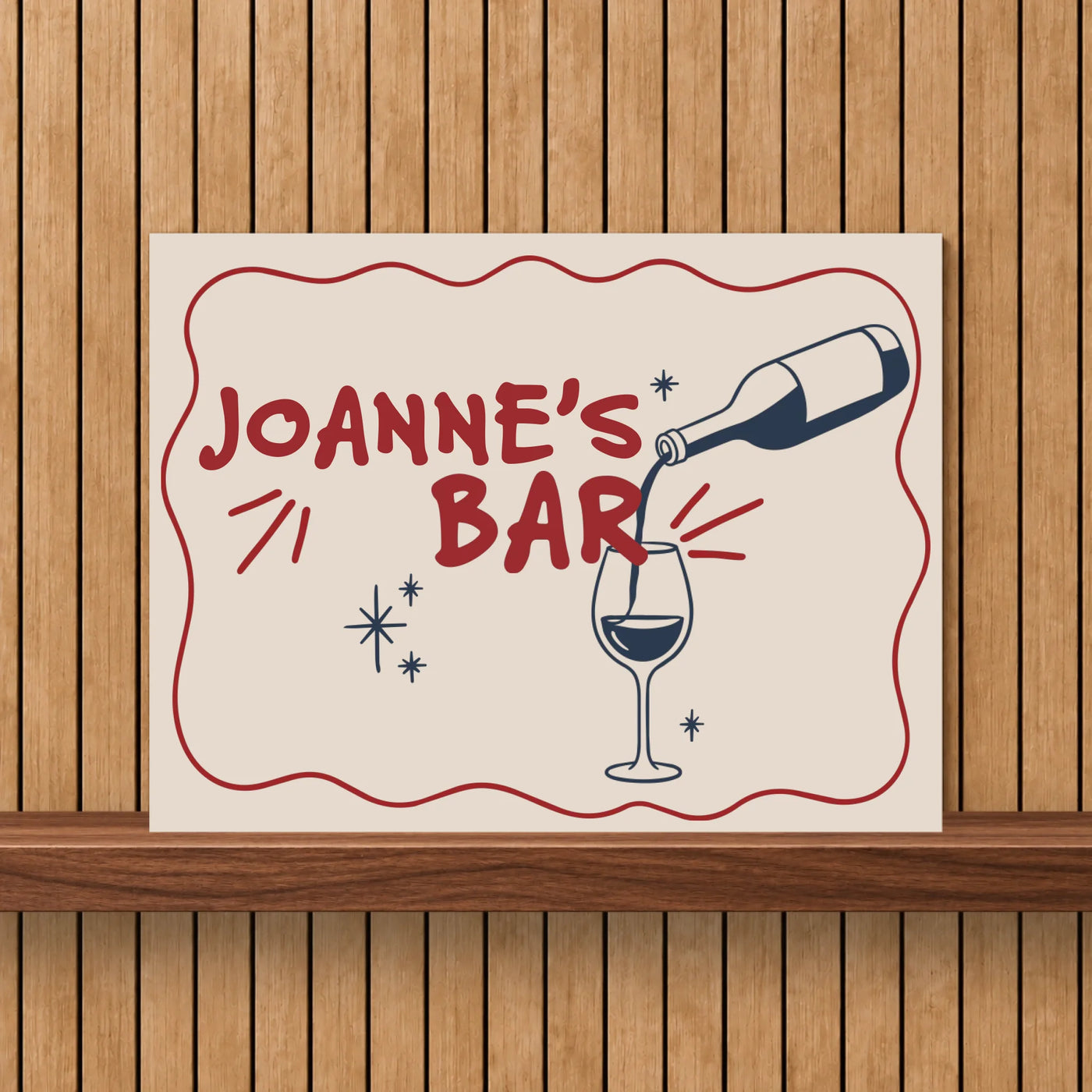 Winebar Aluminium Bord met Naam