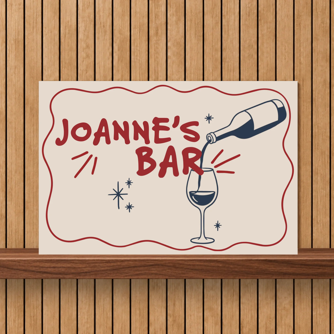 Winebar Aluminium Bord met Naam
