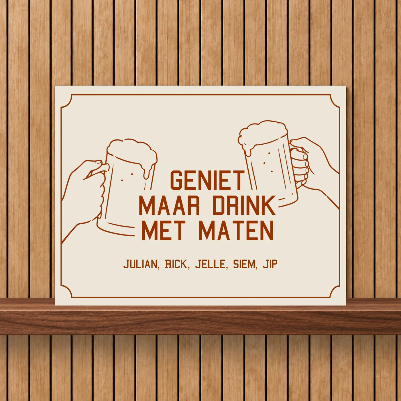 Drink met Maten Aluminium Bord met Namen