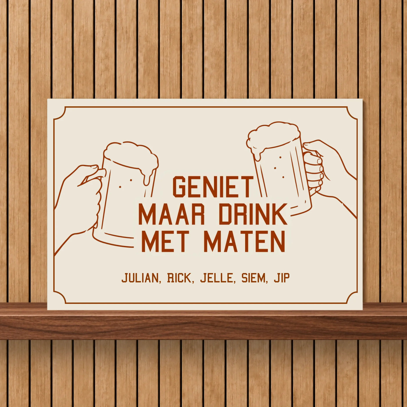 Drink met Maten Aluminium Bord met Namen