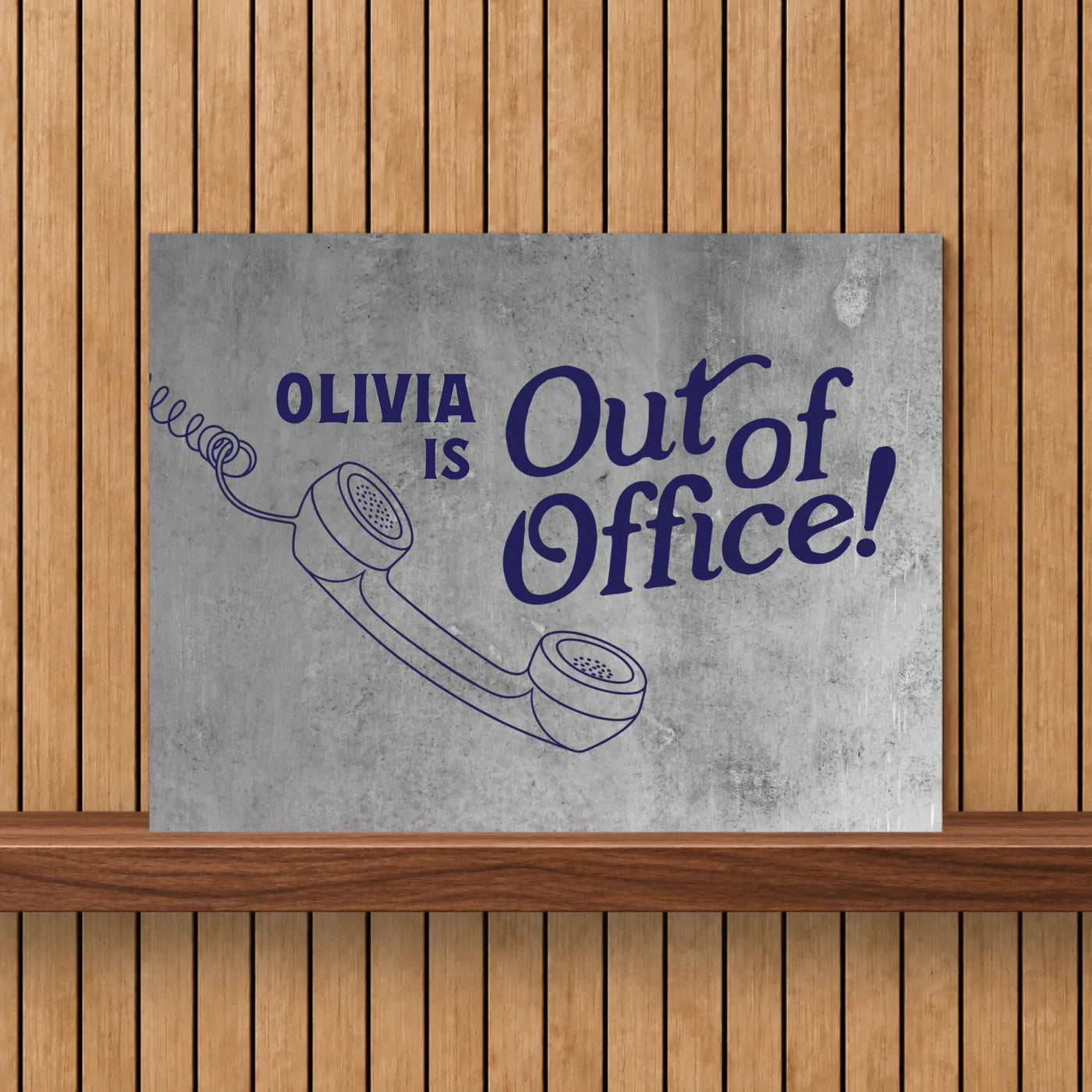 Out Of Office Aluminium Bord met Naam