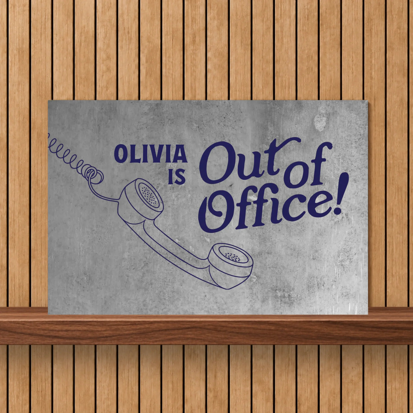 Out Of Office Aluminium Bord met Naam